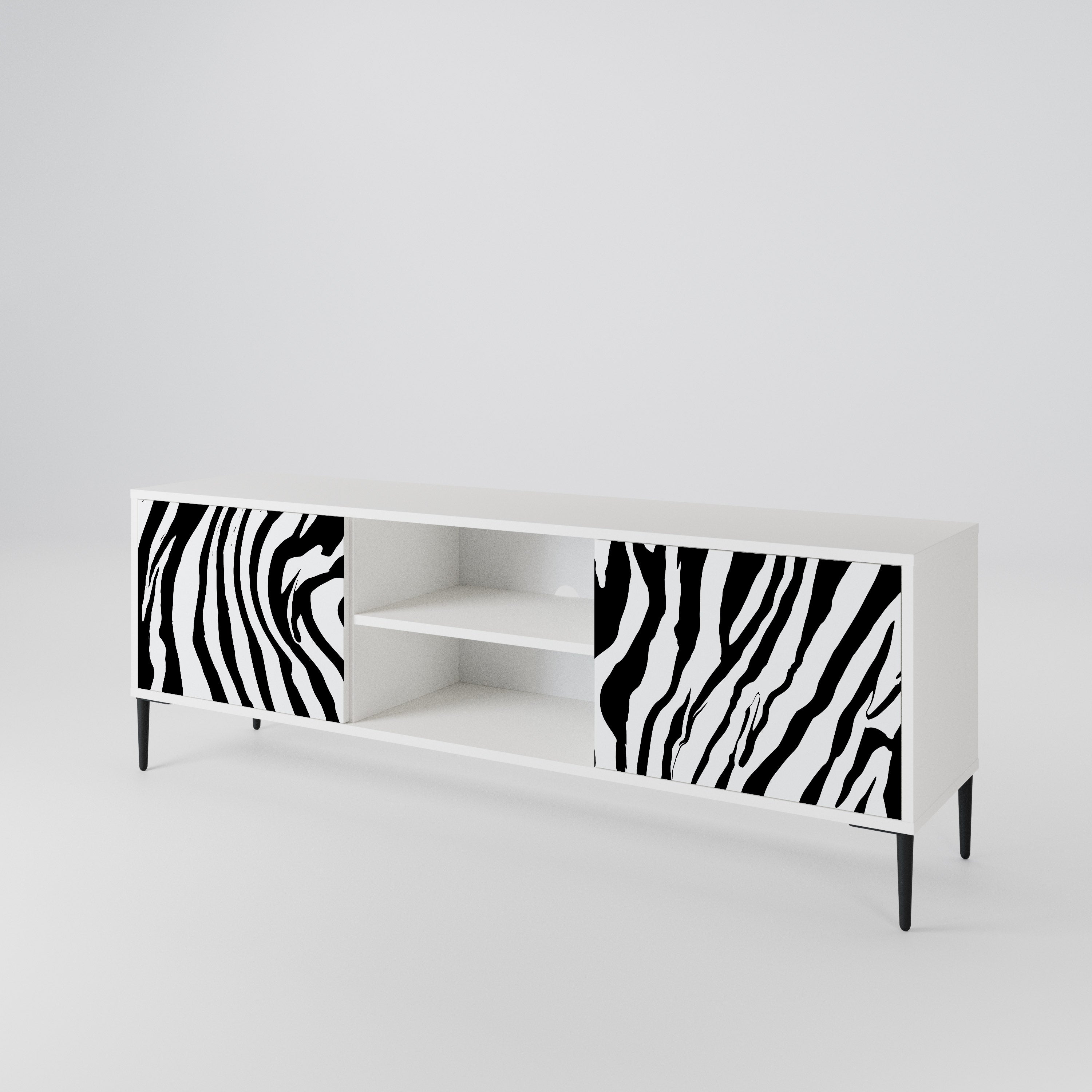 SPLENDID ZEBRA Mueble de TV de 2 Puertas