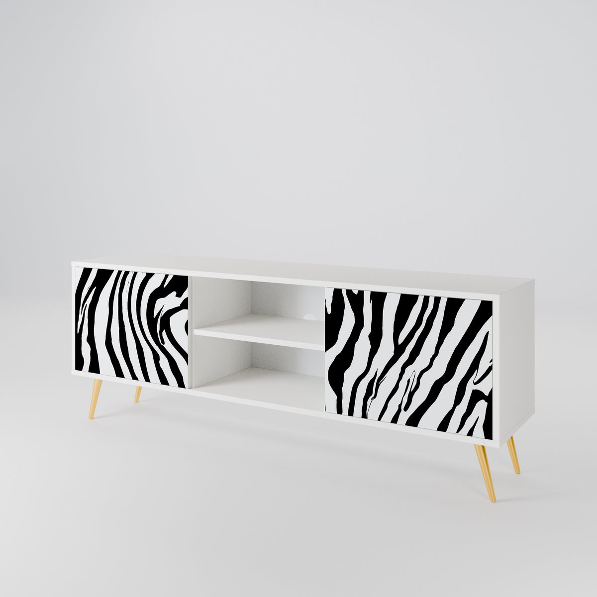SPLENDID ZEBRA Mueble de TV de 2 Puertas