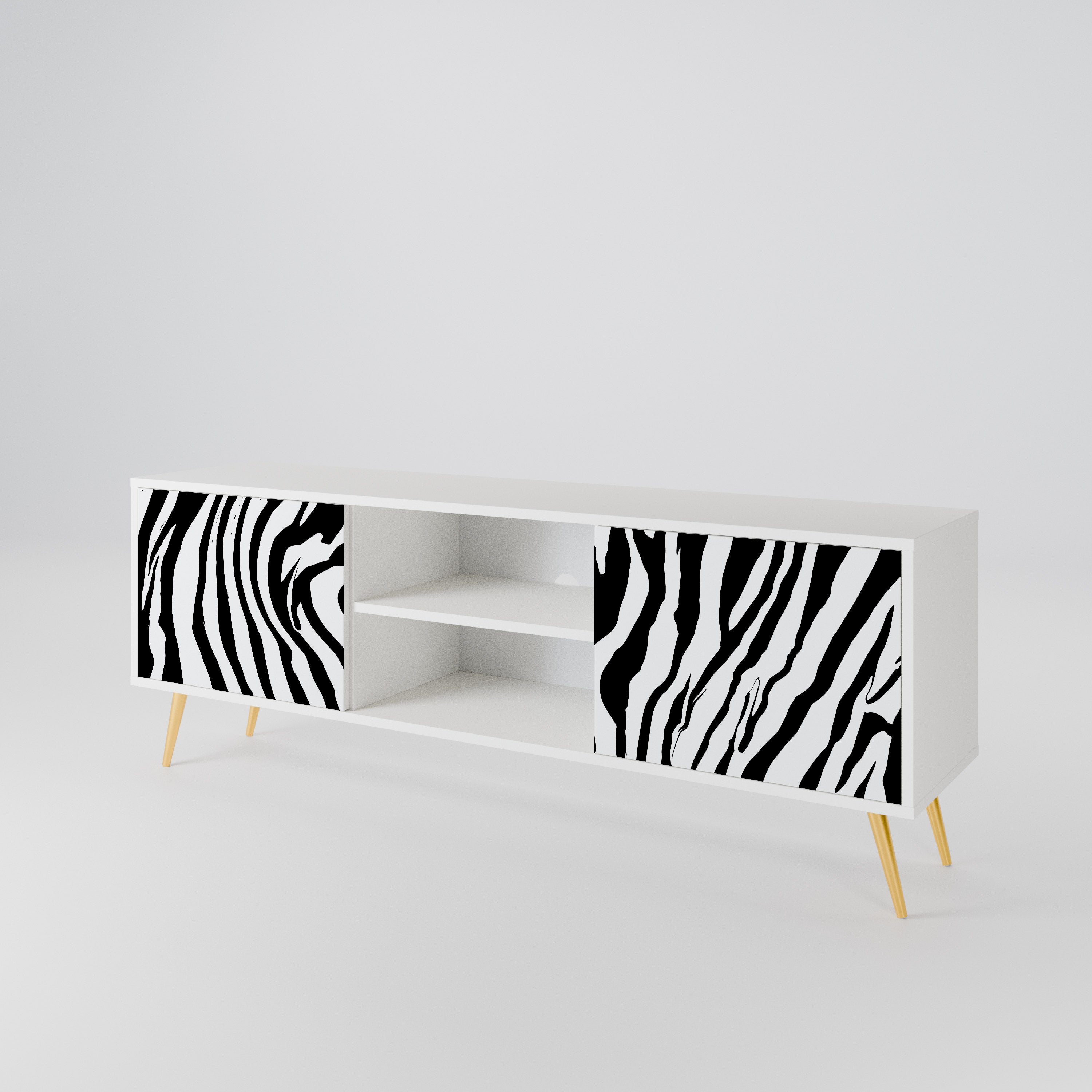 SPLENDID ZEBRA Mueble de TV de 2 Puertas