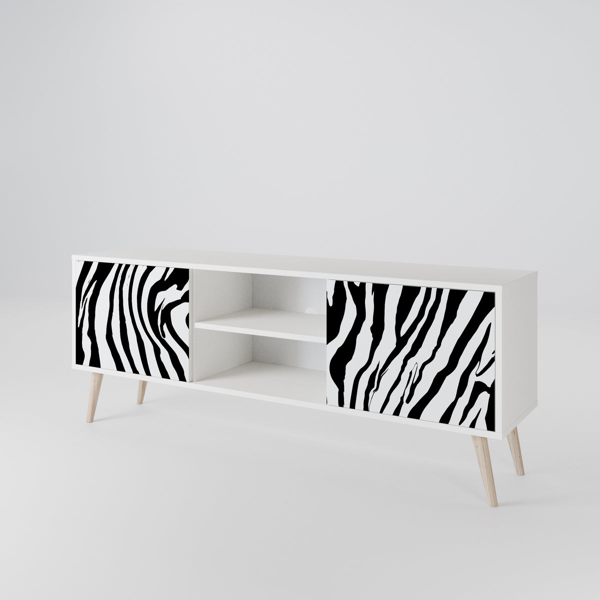 SPLENDID ZEBRA Mueble de TV de 2 Puertas