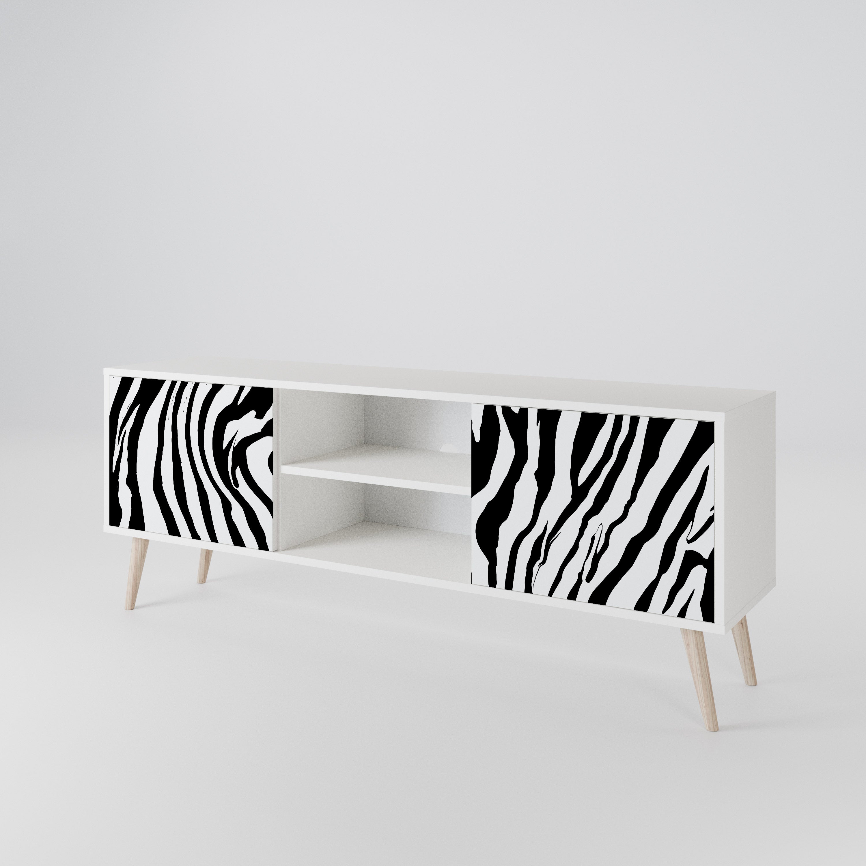 SPLENDID ZEBRA Mueble de TV de 2 Puertas