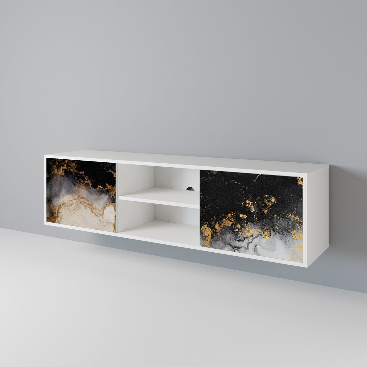 MARBLE OF TOMMORROW Mueble de TV de 2 Puertas