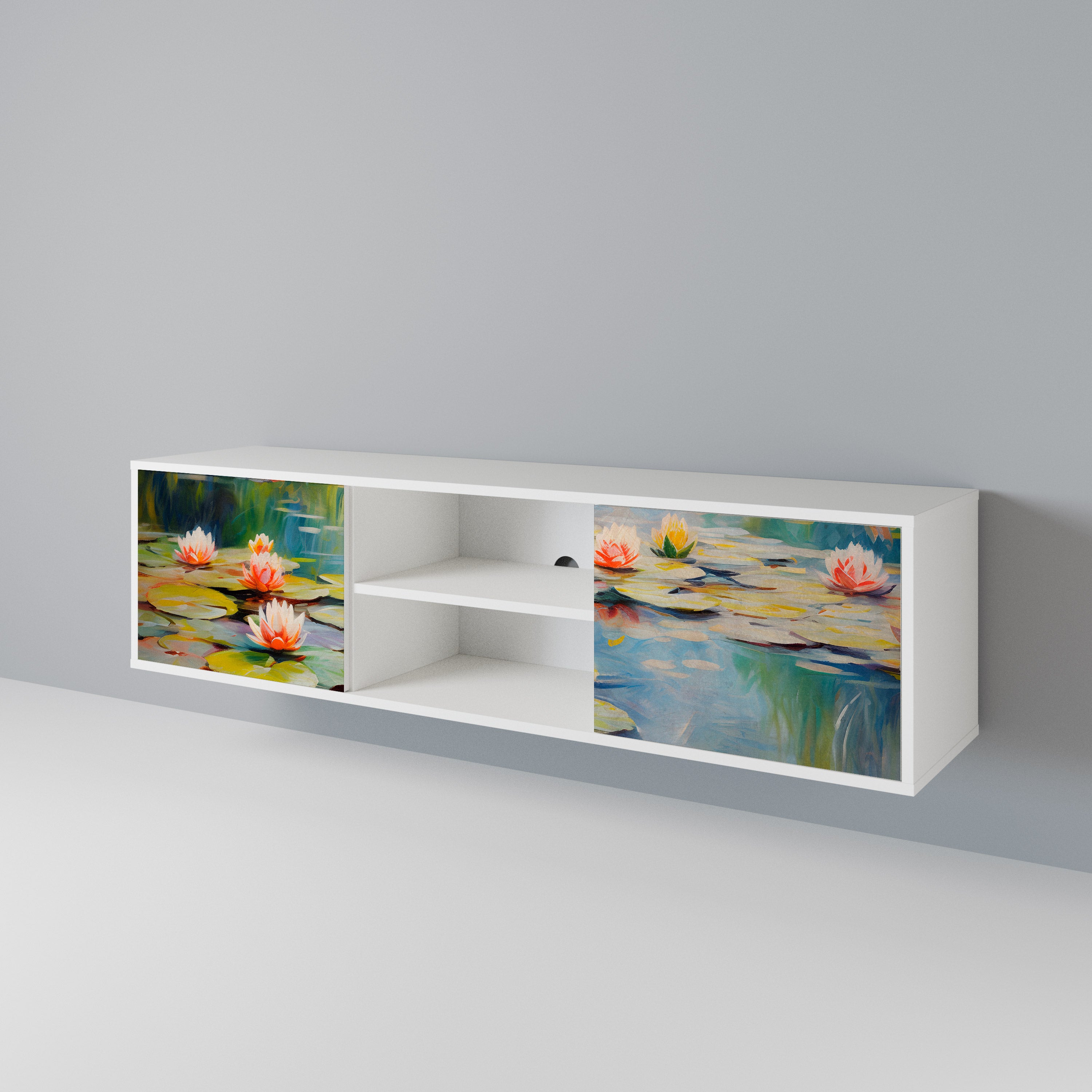 BLOOMING WATERS Mueble de TV de 2 Puertas