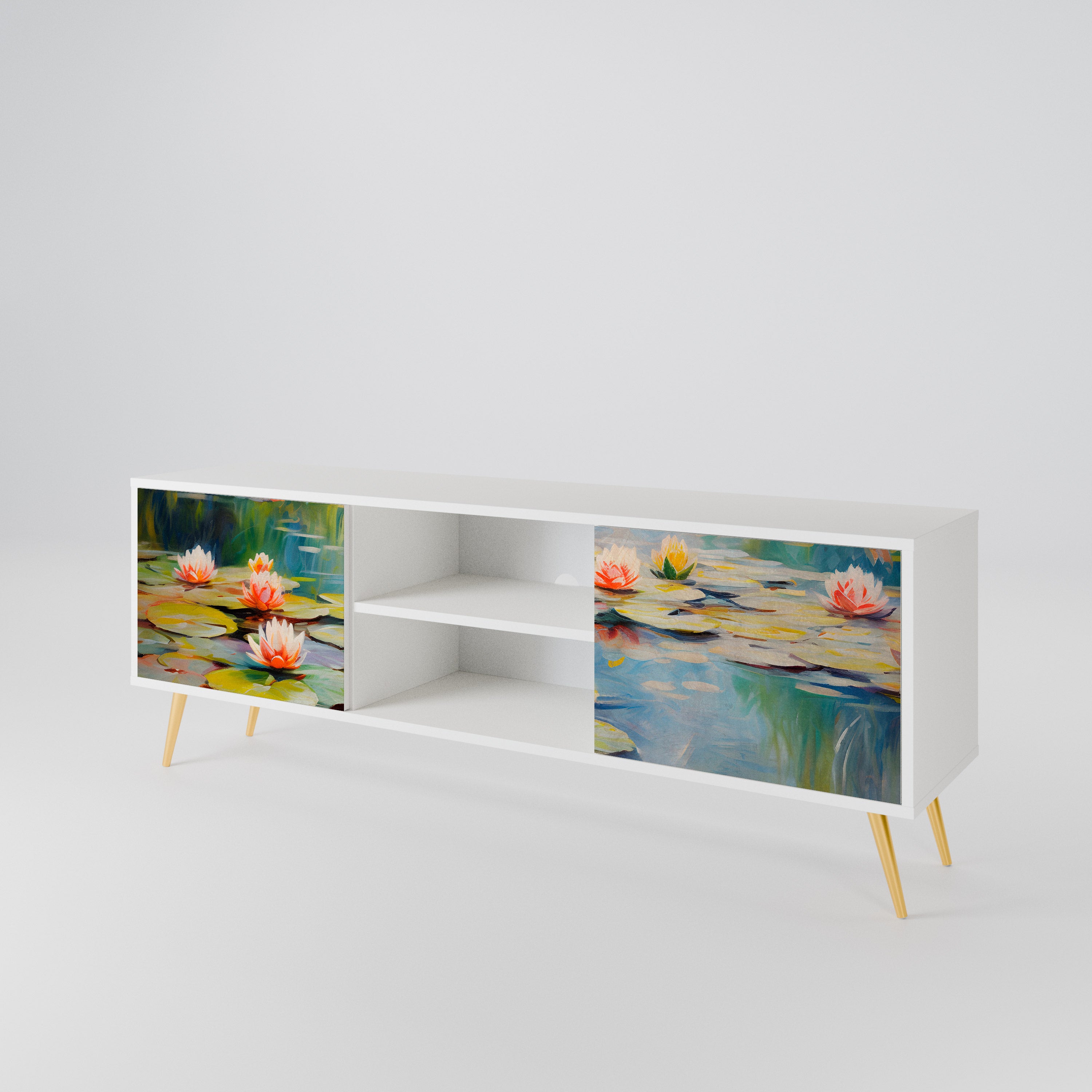 BLOOMING WATERS Mueble de TV de 2 Puertas