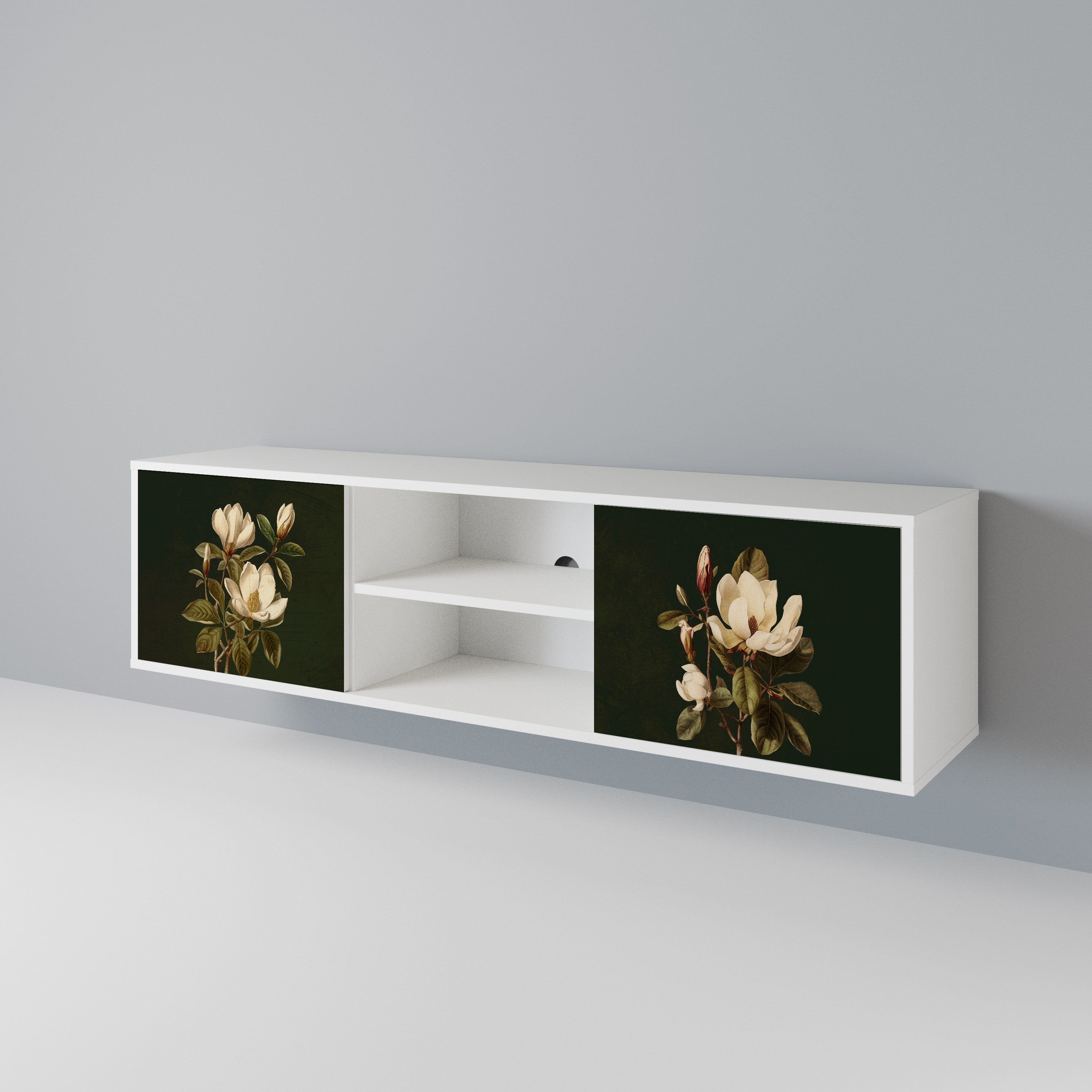 FLORAL NOIR Mueble de TV de 2 Puertas