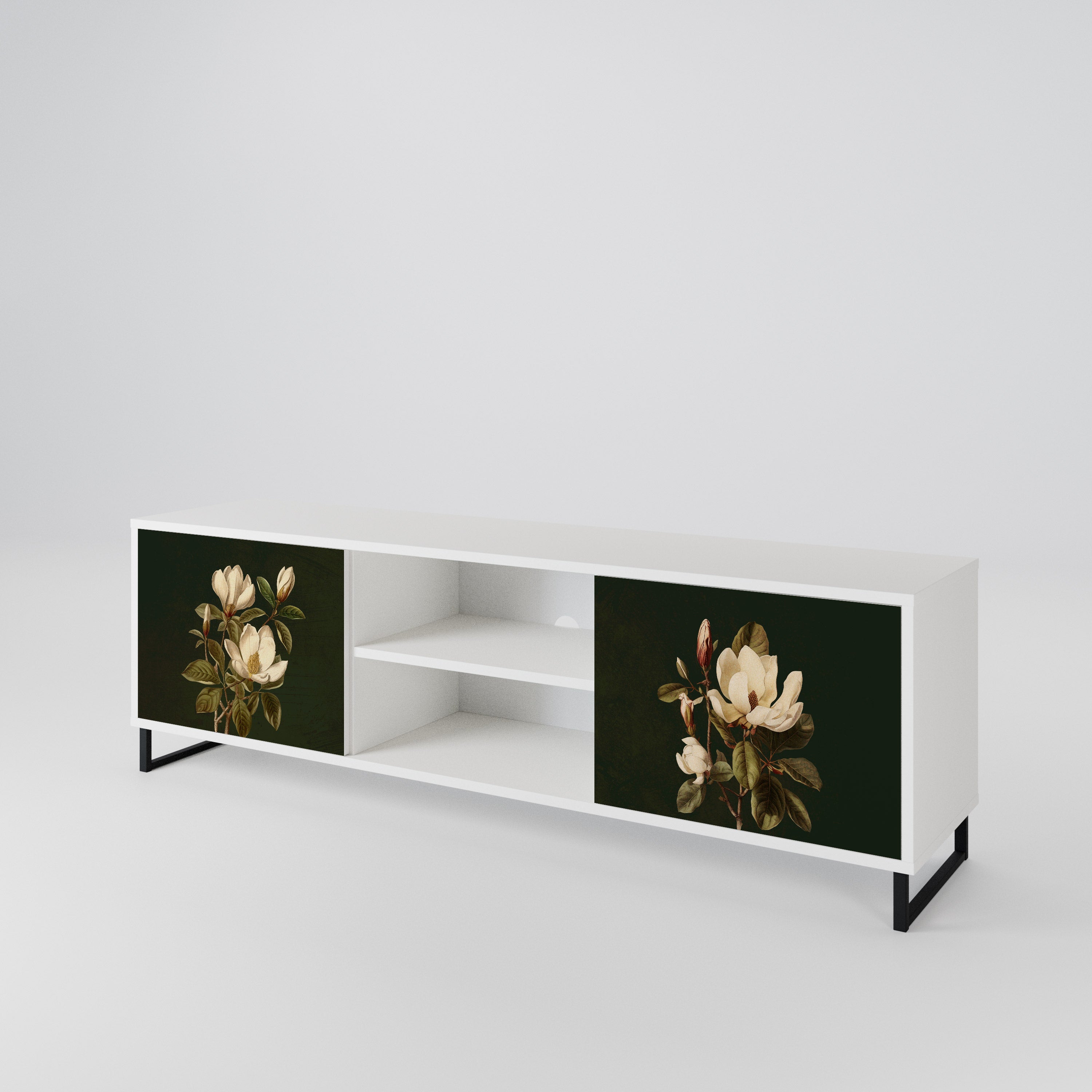 FLORAL NOIR Mueble de TV de 2 Puertas