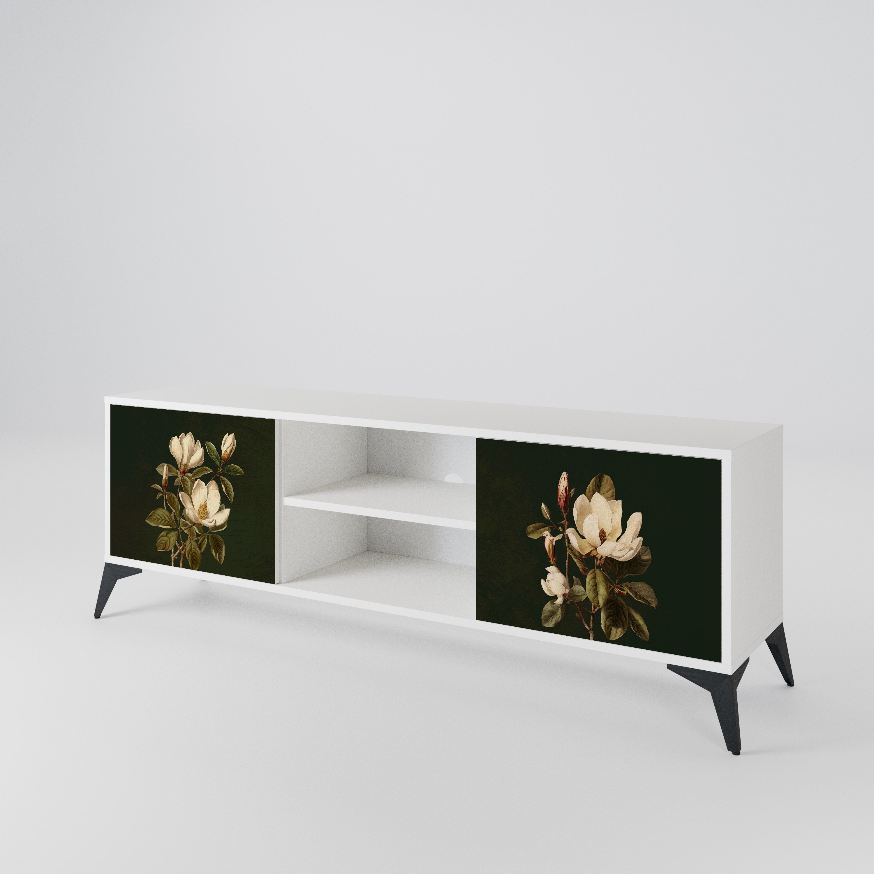 FLORAL NOIR Mueble de TV de 2 Puertas