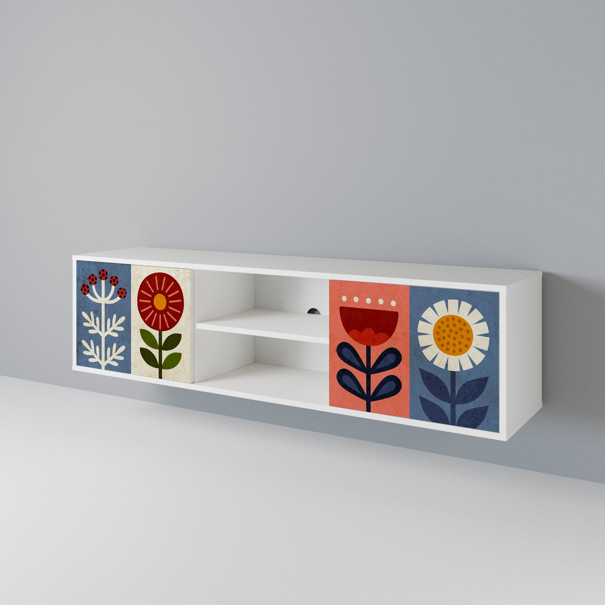 SCANDIC FLOWERET Mueble de TV de 2 Puertas