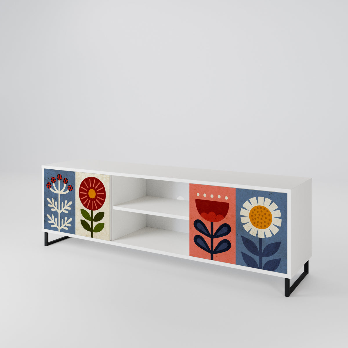 SCANDIC FLOWERET Mueble de TV de 2 Puertas