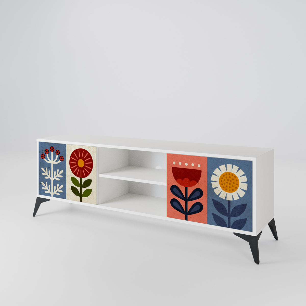 SCANDIC FLOWERET Mueble de TV de 2 Puertas