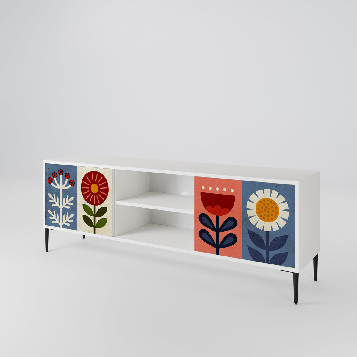 SCANDIC FLOWERET Mueble de TV de 2 Puertas