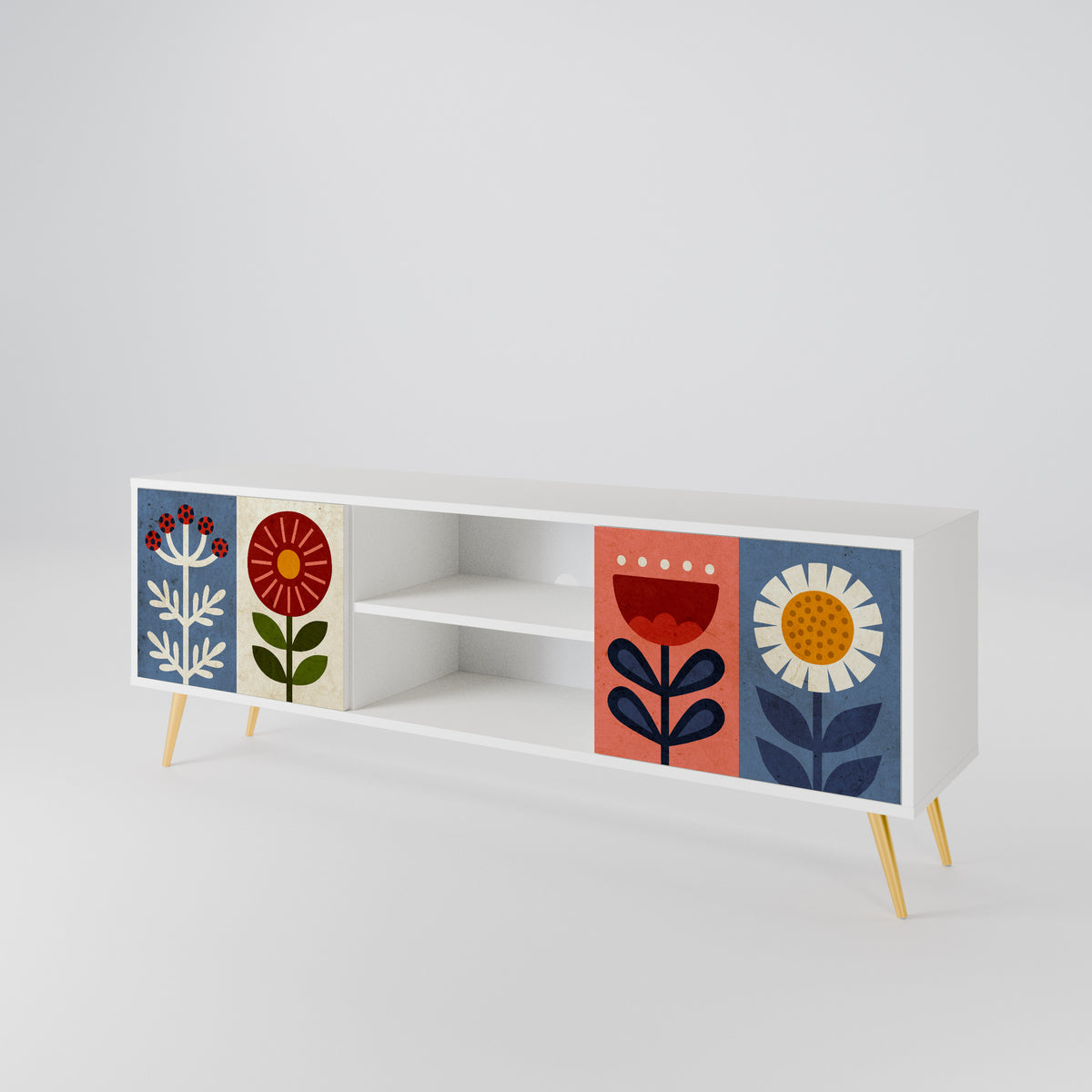 SCANDIC FLOWERET Mueble de TV de 2 Puertas