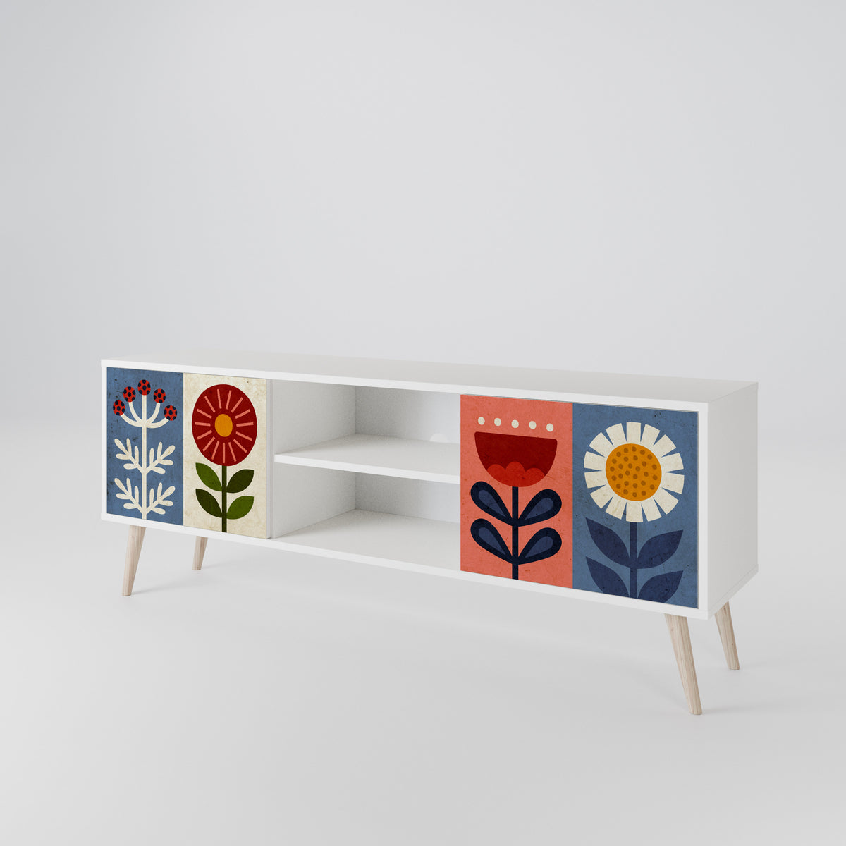 SCANDIC FLOWERET Mueble de TV de 2 Puertas