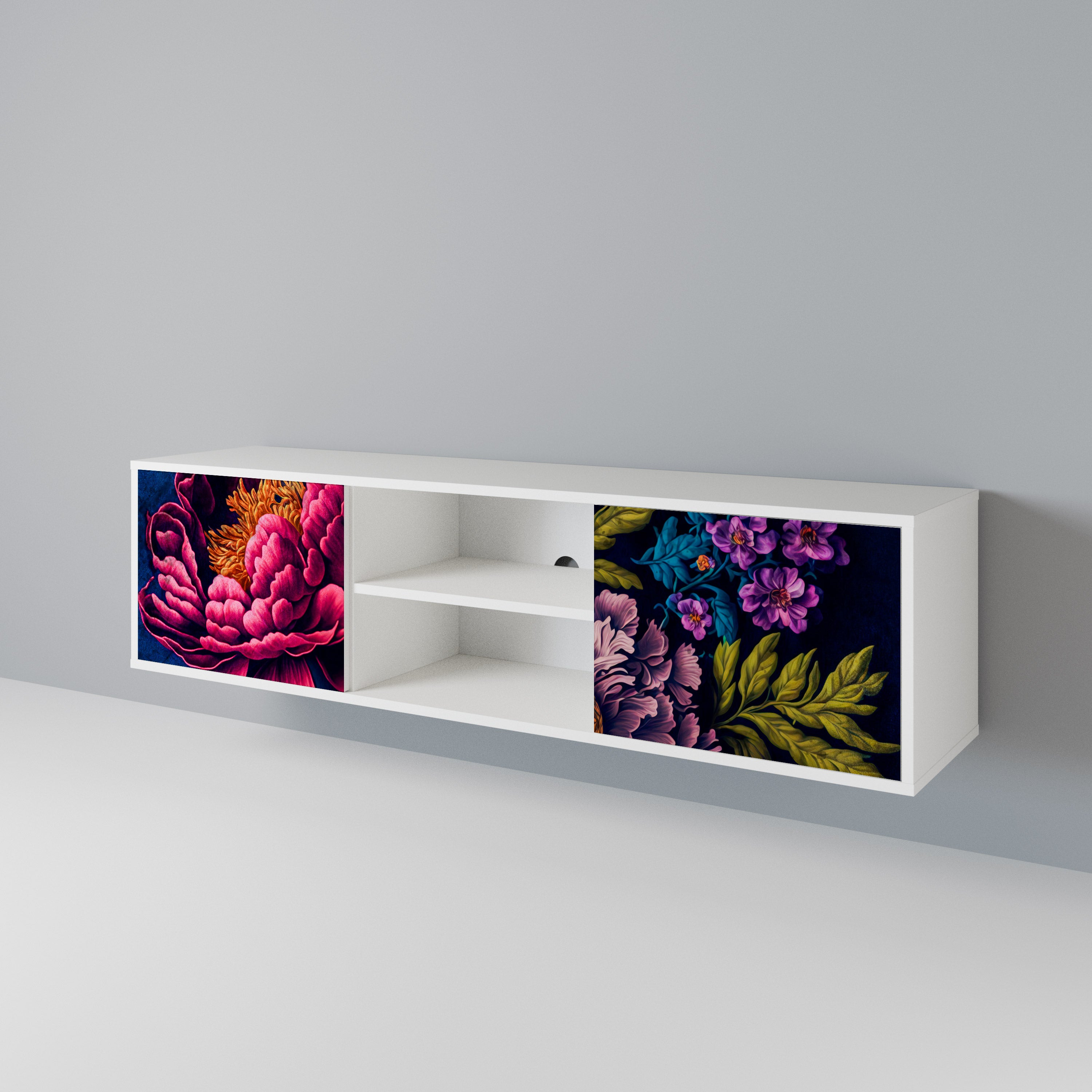 BLOOMING ELEGANCE Mueble de TV de 2 Puertas
