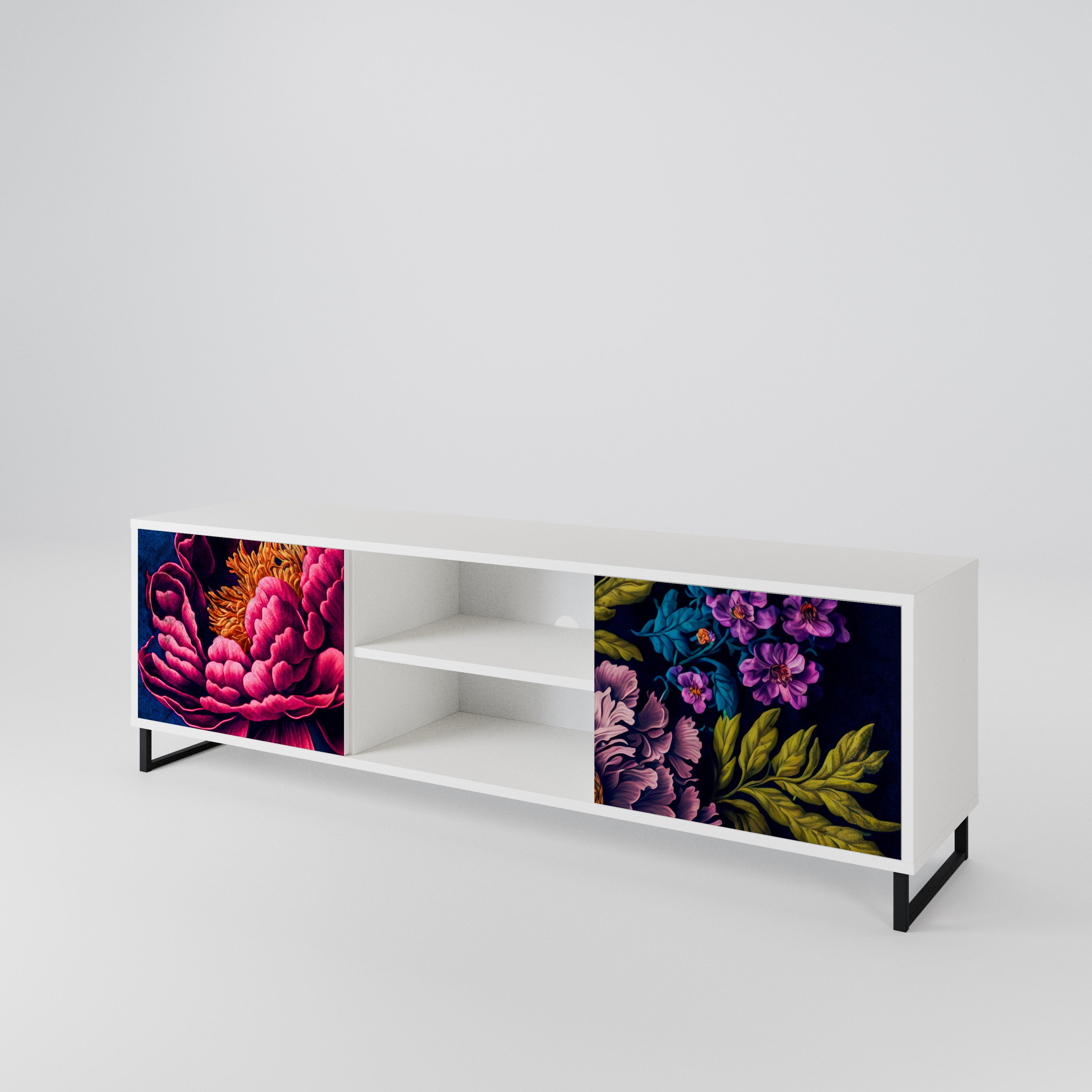 BLOOMING ELEGANCE Mueble de TV de 2 Puertas