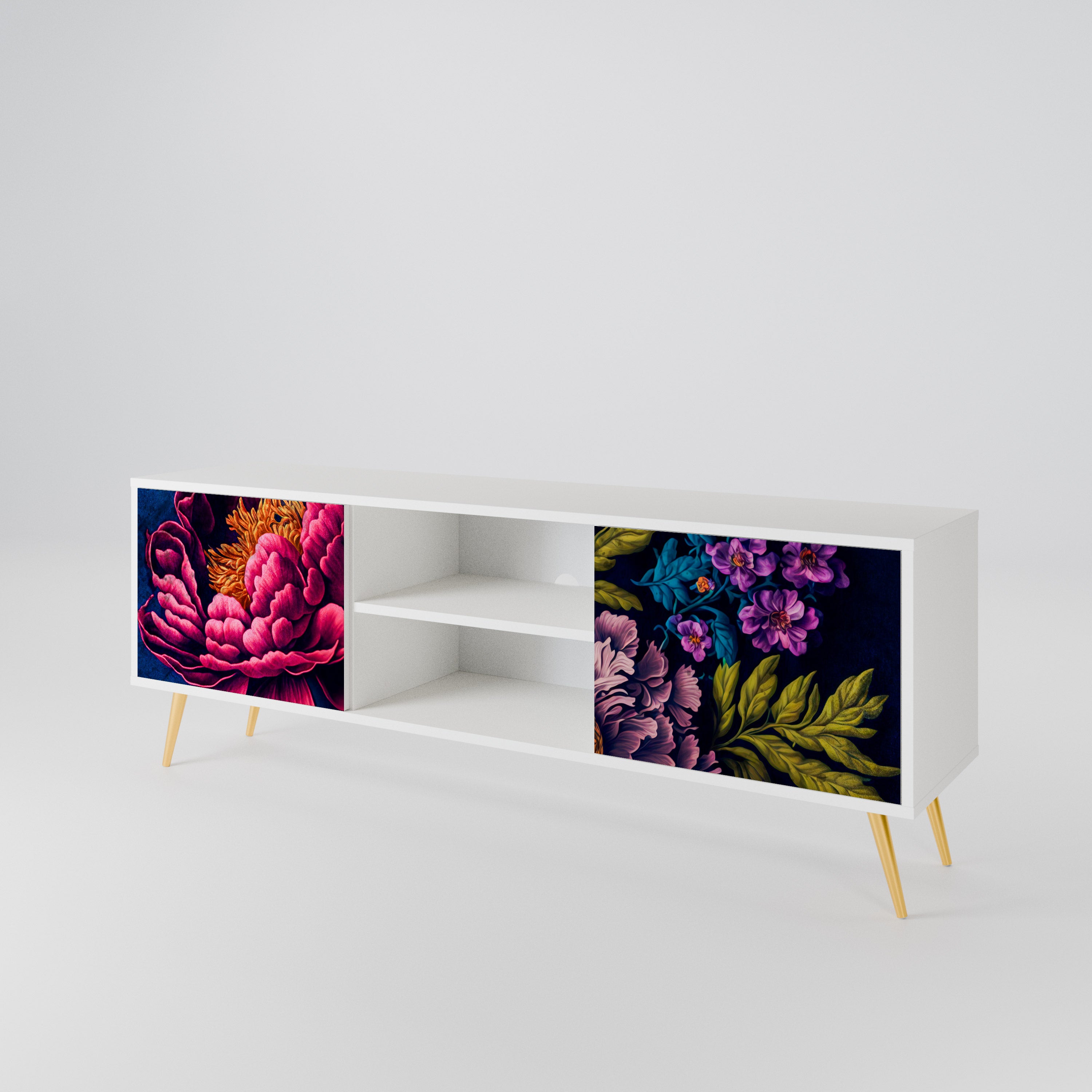 BLOOMING ELEGANCE Mueble de TV de 2 Puertas