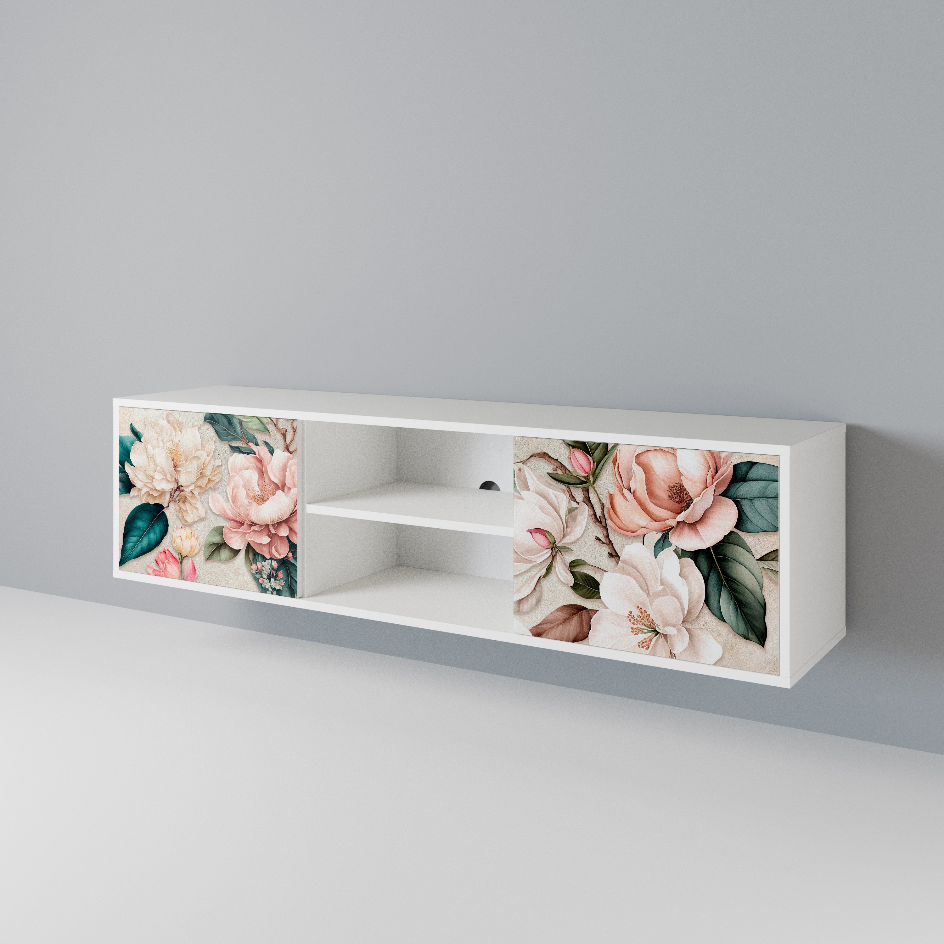 FLORAL GRACE Mueble de TV de 2 Puertas