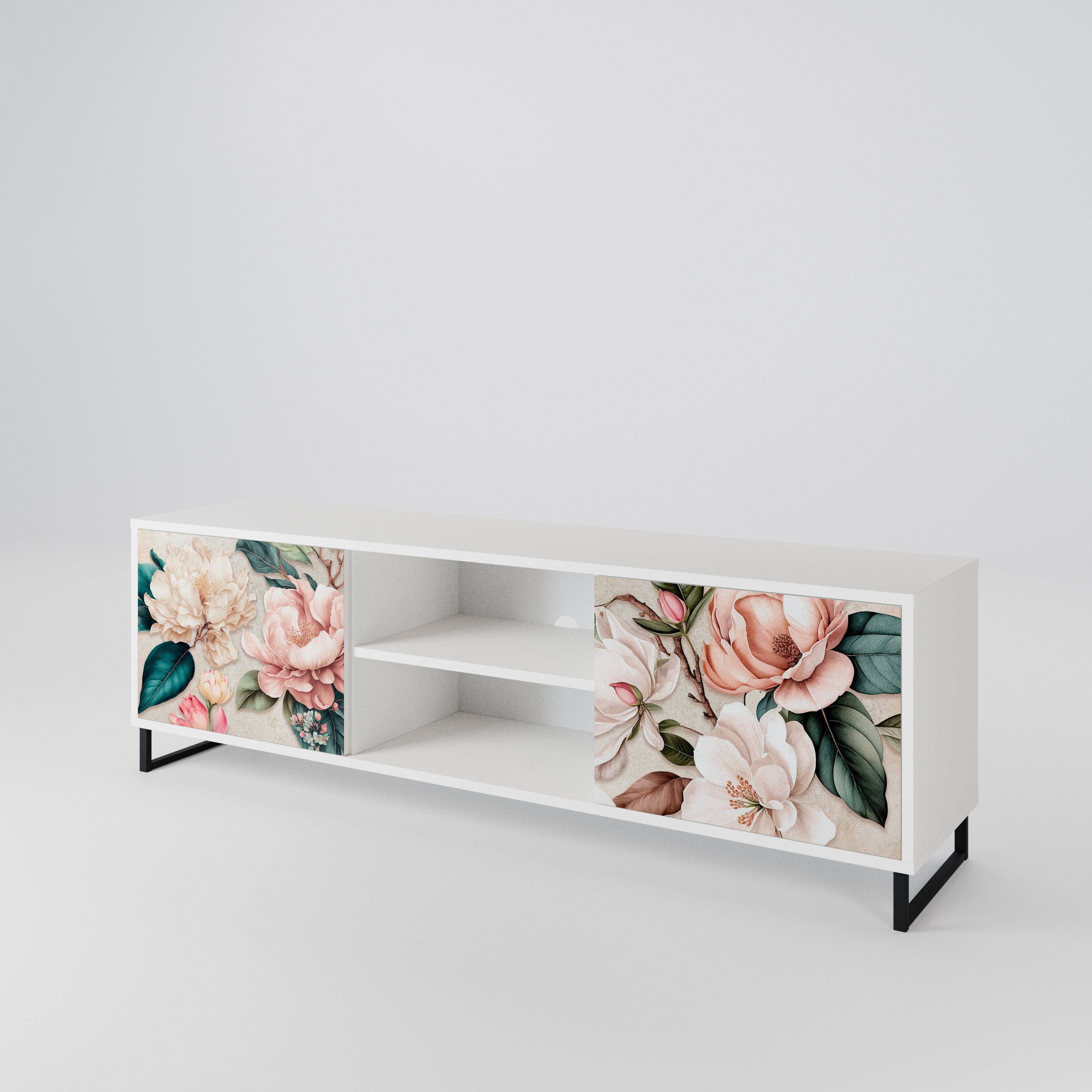 FLORAL GRACE Mueble de TV de 2 Puertas