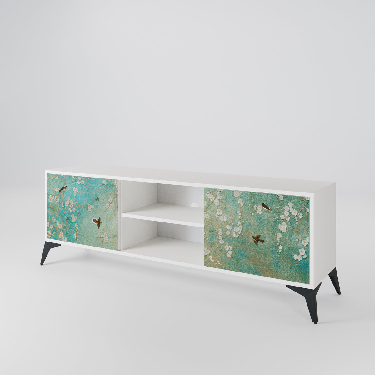 BLOOMING CHARM Mueble de TV de 2 Puertas