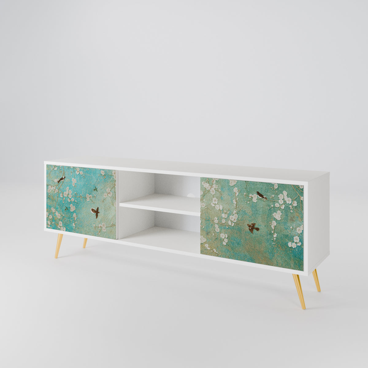 BLOOMING CHARM Mueble de TV de 2 Puertas