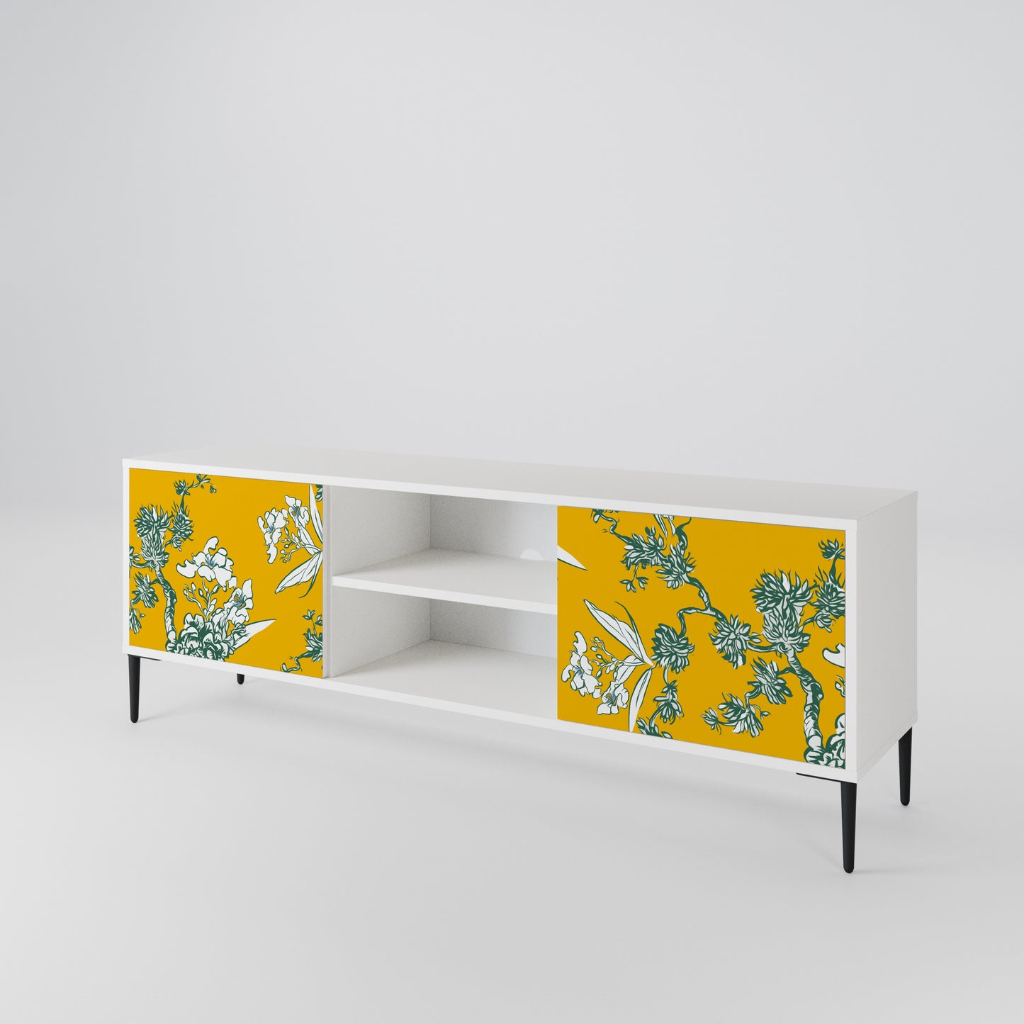 YELLOW CHINOISERIE 2-Door TV Cabinet