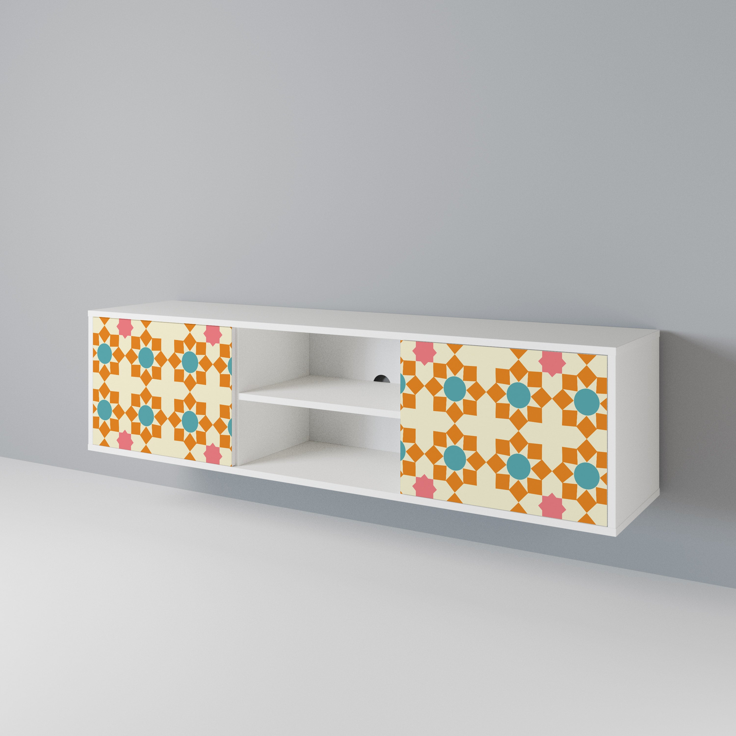 FLORAL DECOR Mueble de TV de 2 Puertas