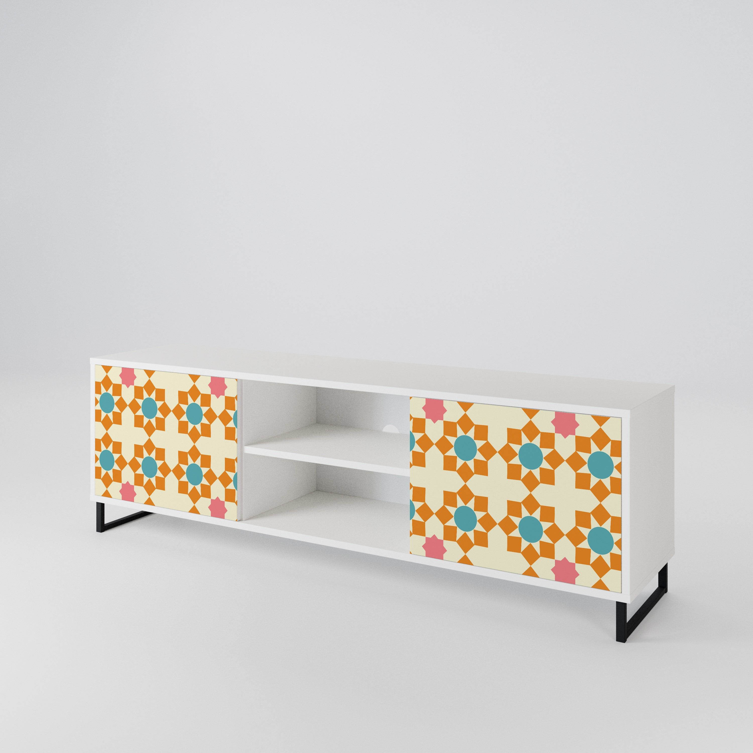 FLORAL DECOR Mueble de TV de 2 Puertas