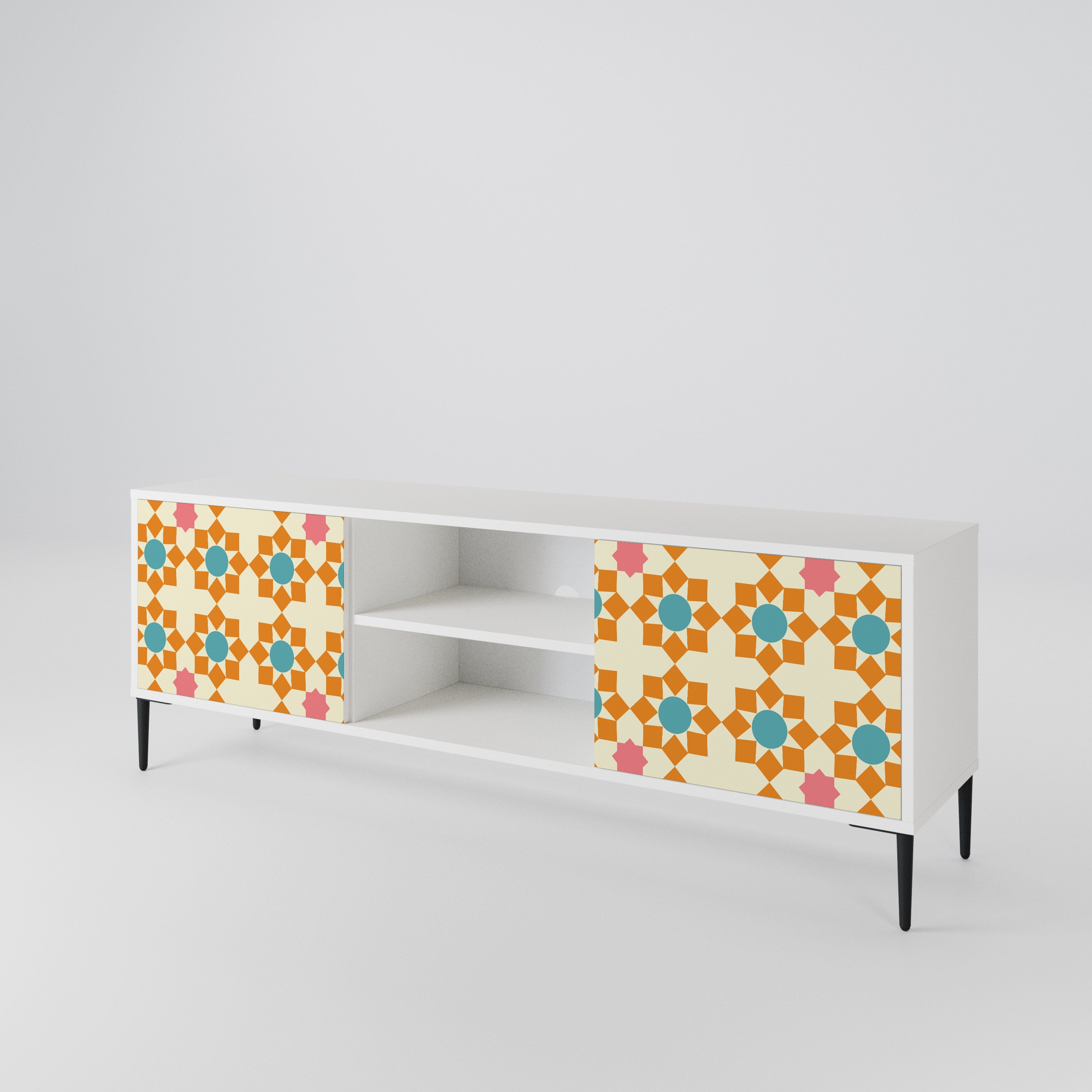 FLORAL DECOR Mueble de TV de 2 Puertas