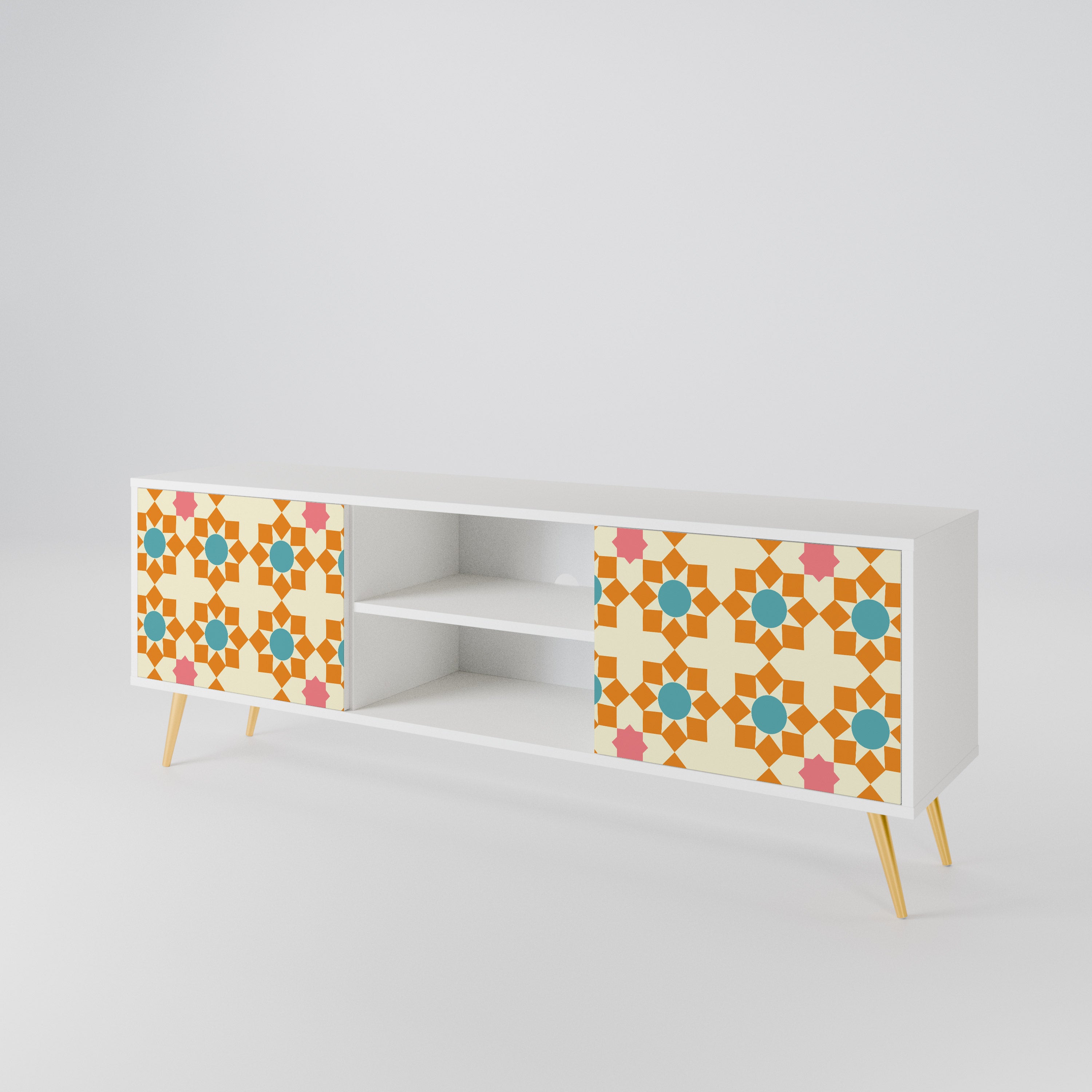 FLORAL DECOR Mueble de TV de 2 Puertas