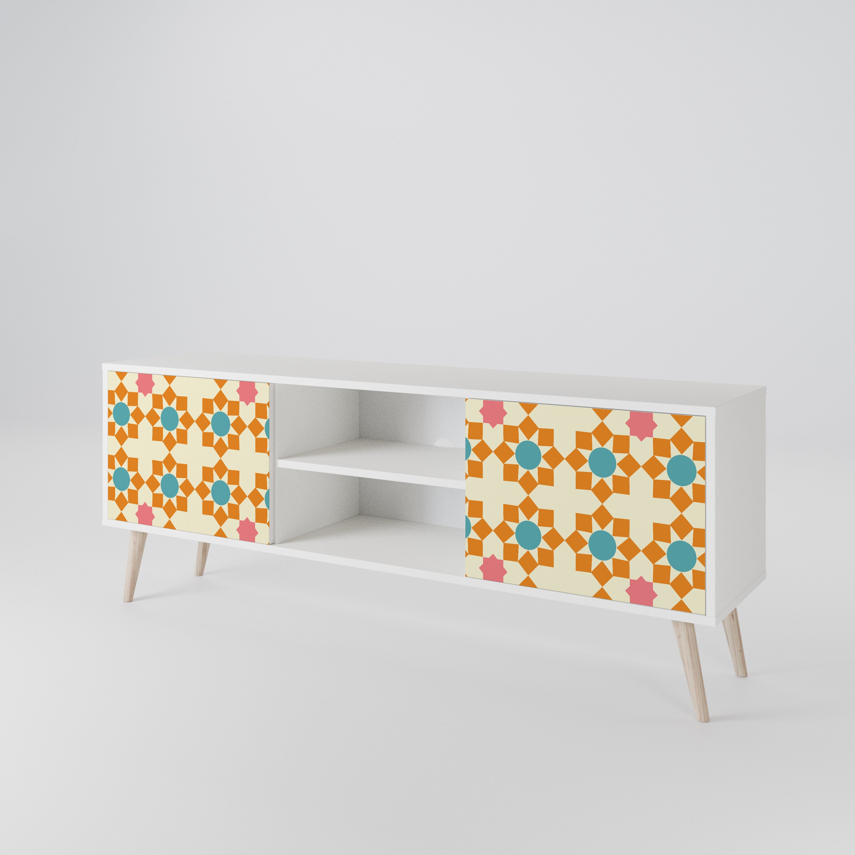 FLORAL DECOR Mueble de TV de 2 Puertas