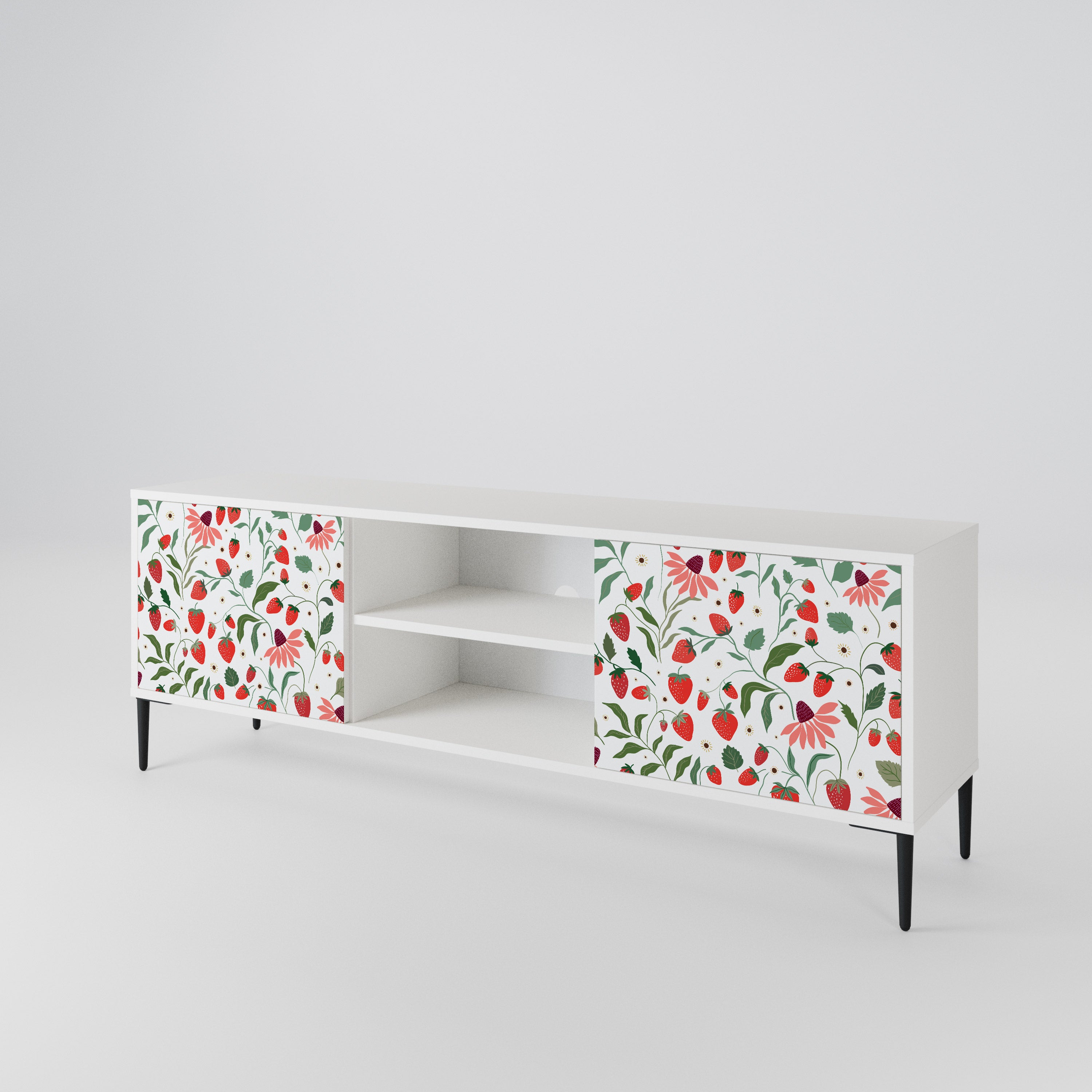 FLOWERS AND STRAWBERRIES Mueble de TV de 2 Puertas