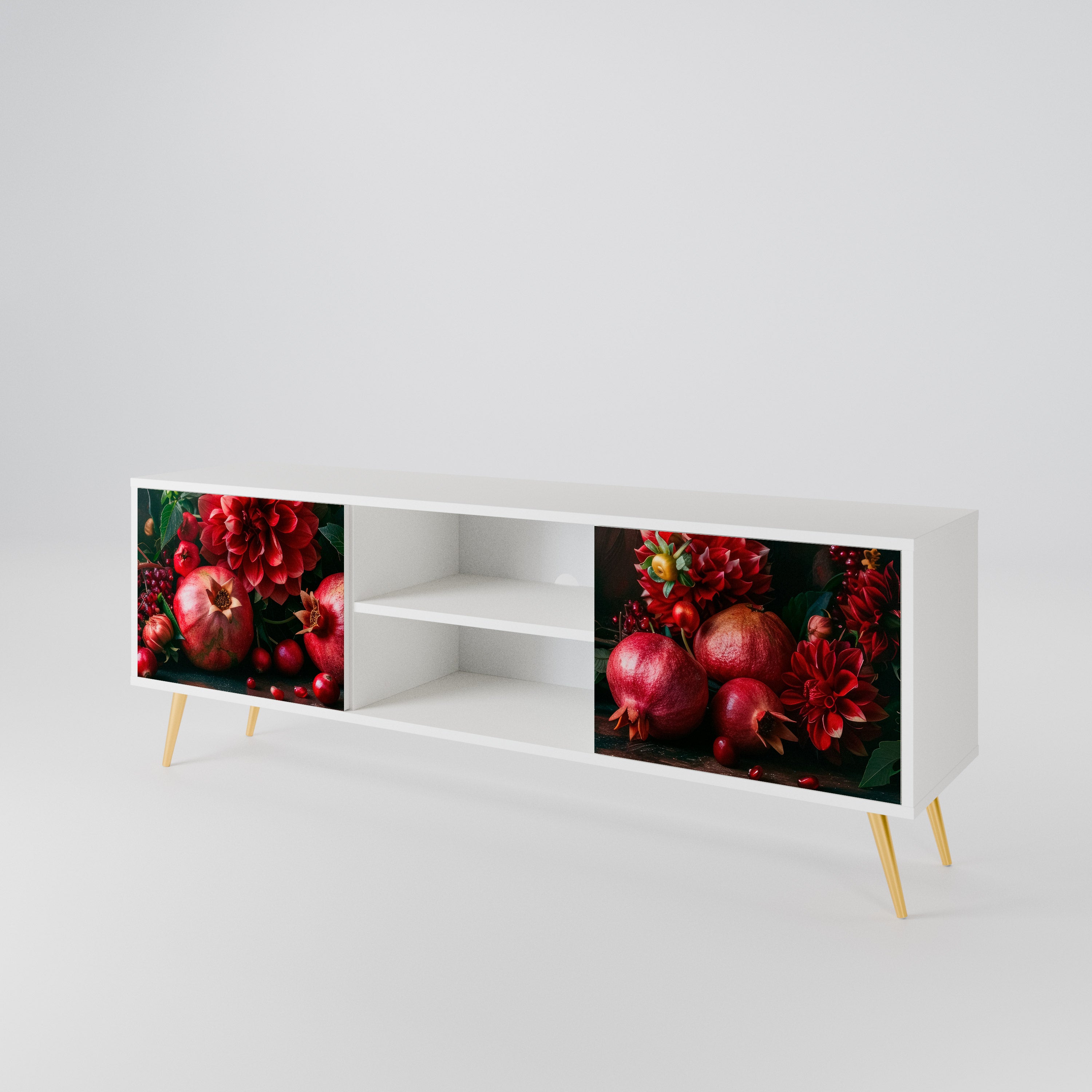 DAHLIAS AND POMEGRANATES Mueble de TV de 2 Puertas