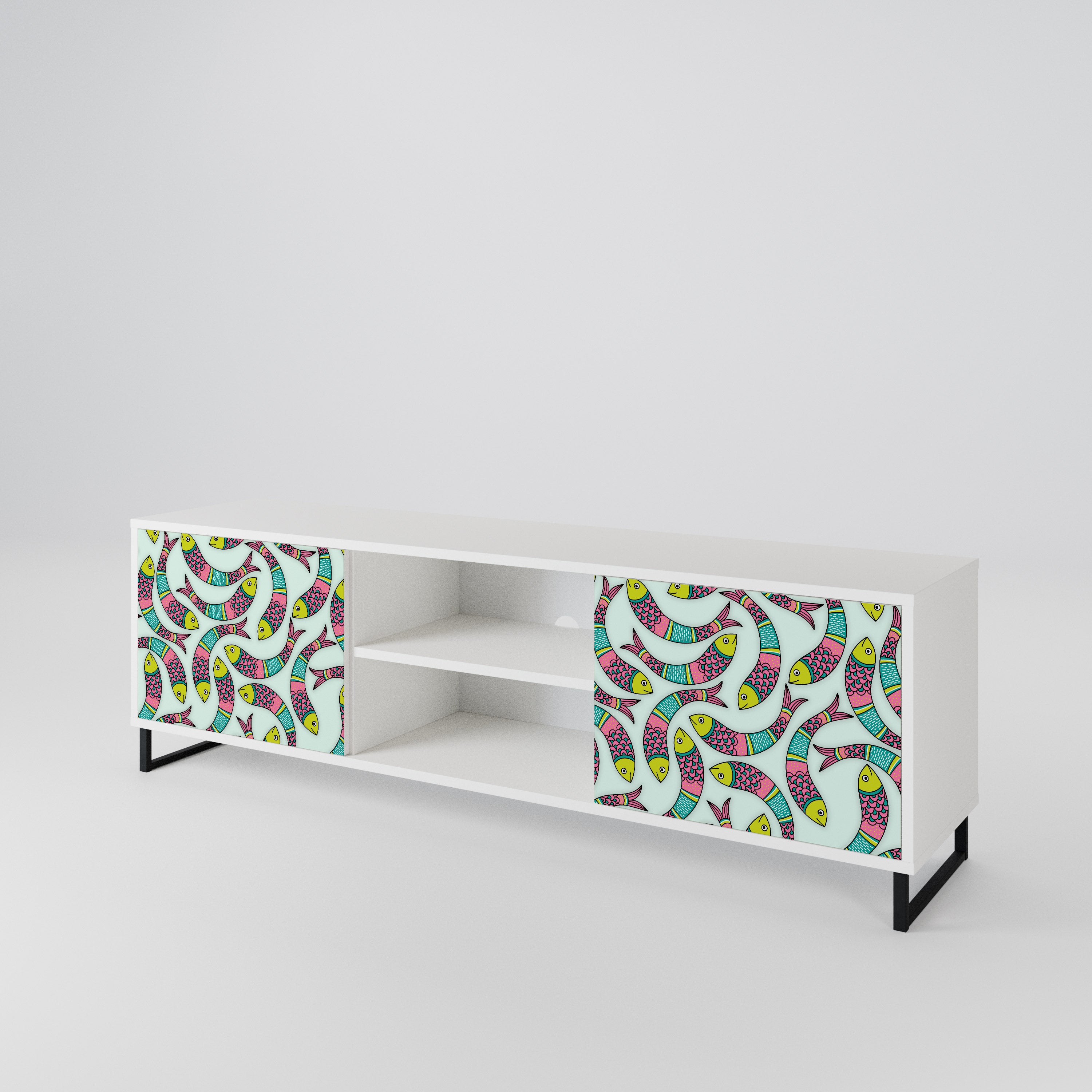 INDIAN FISH Mueble de TV de 2 Puertas