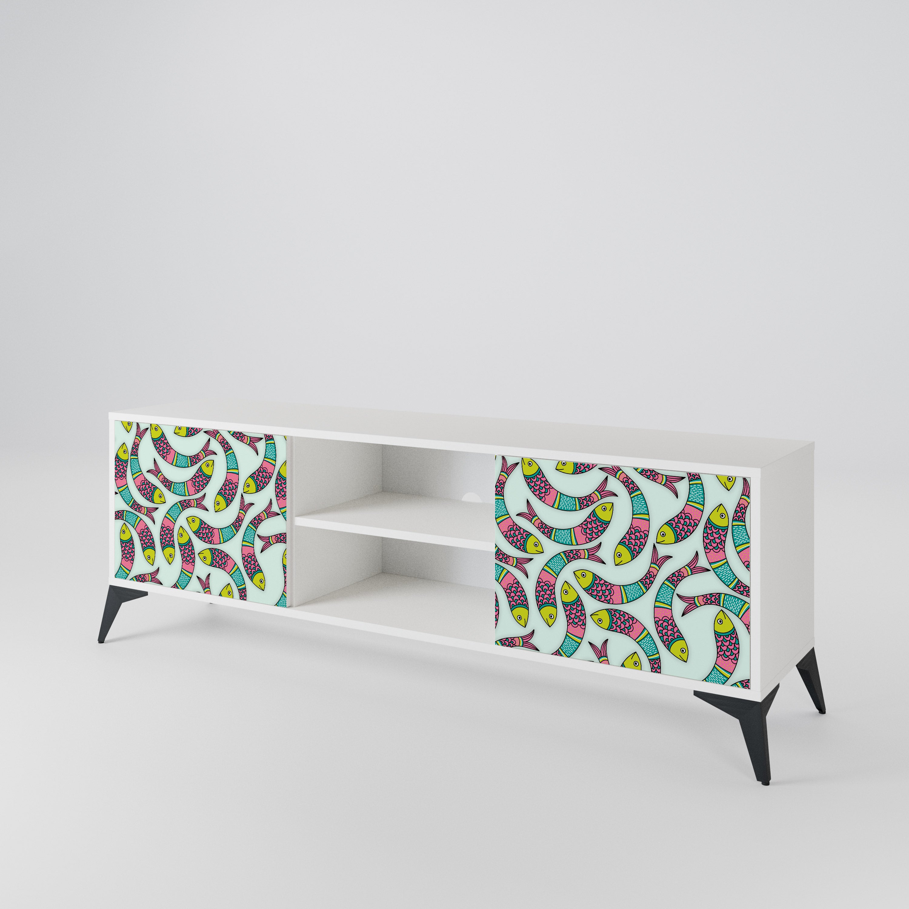 INDIAN FISH Mueble de TV de 2 Puertas
