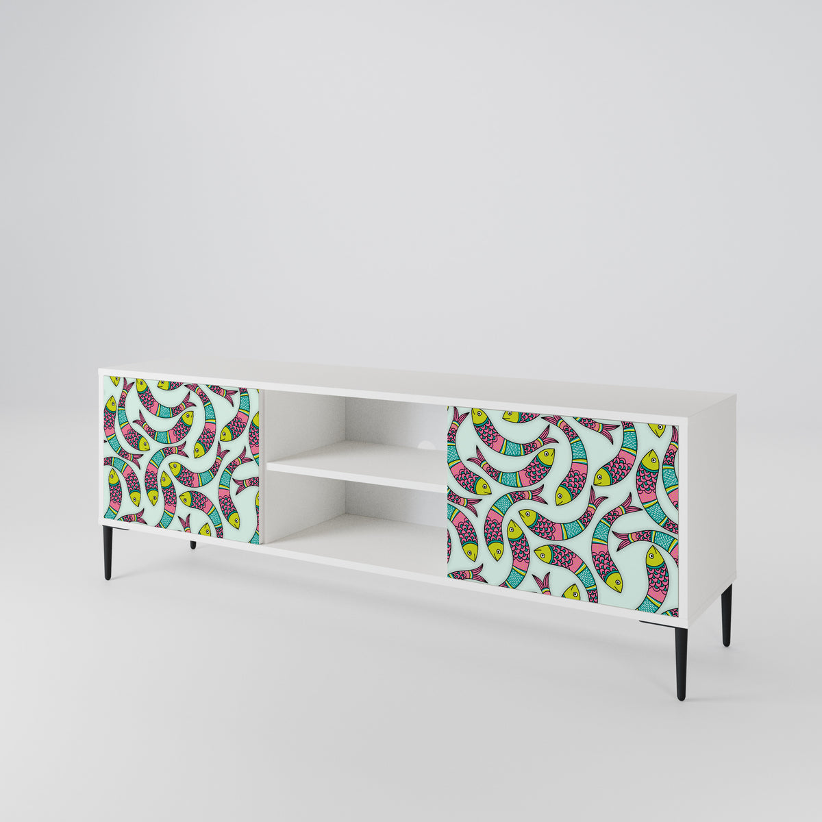 INDIAN FISH Mueble de TV de 2 Puertas