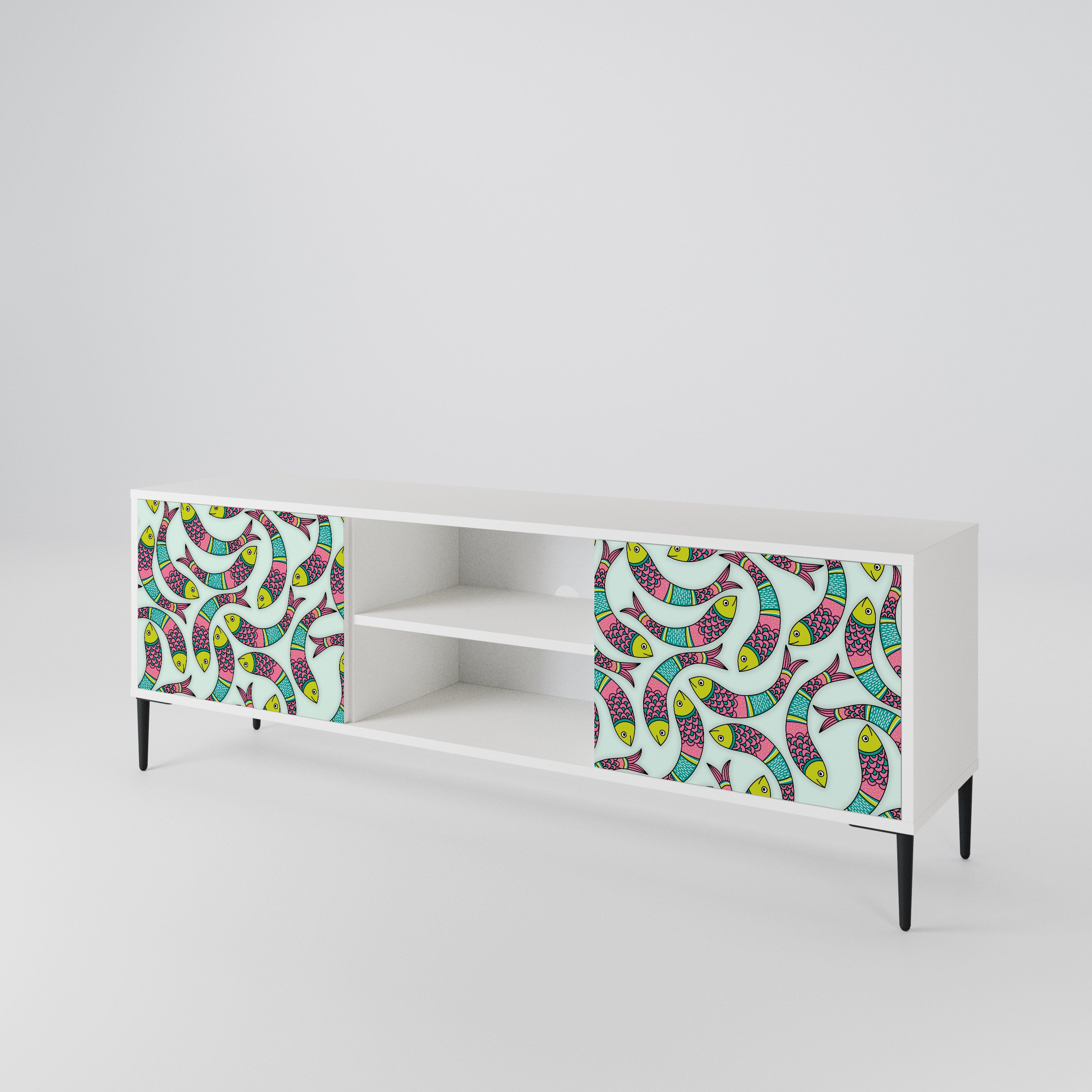 INDIAN FISH Mueble de TV de 2 Puertas