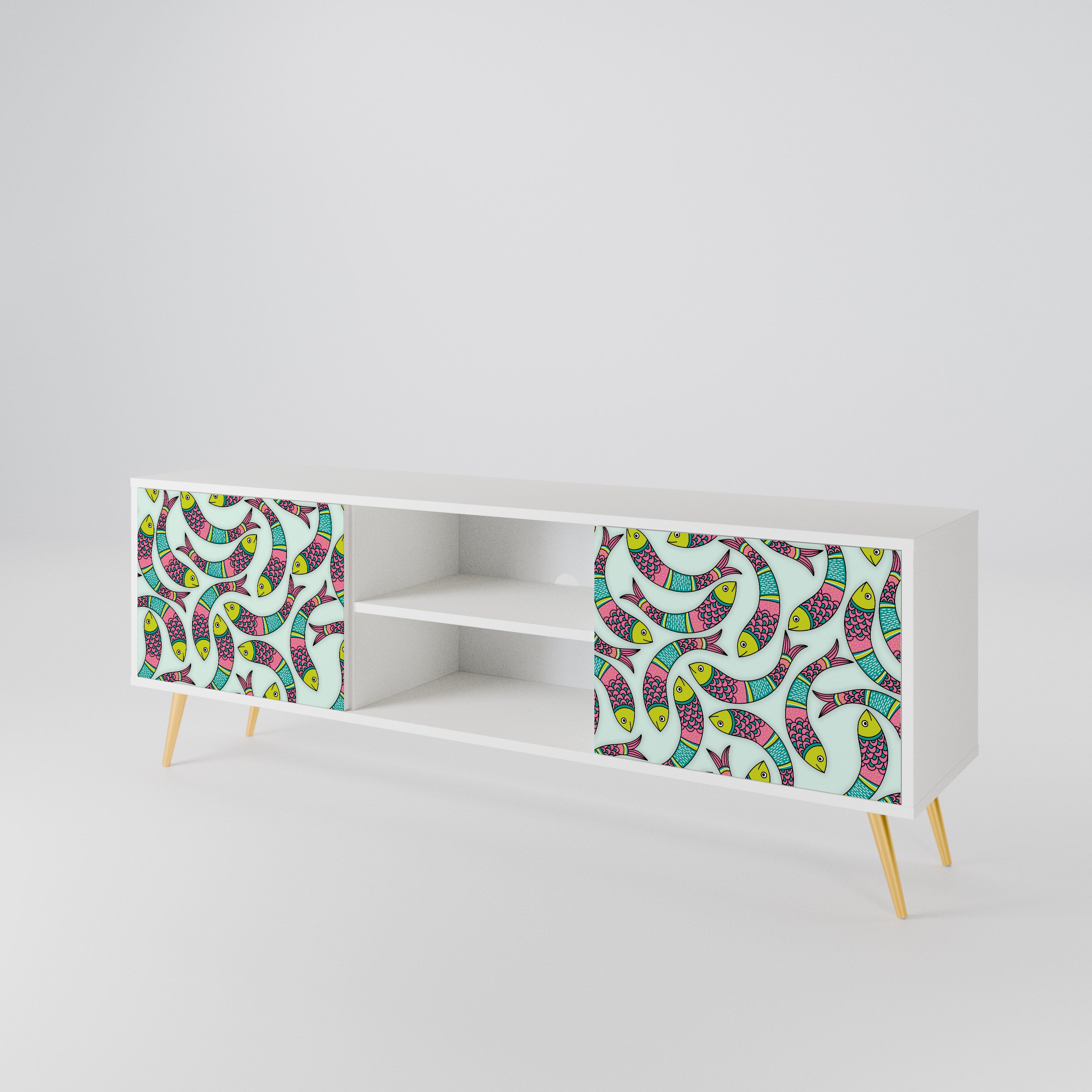 INDIAN FISH Mueble de TV de 2 Puertas