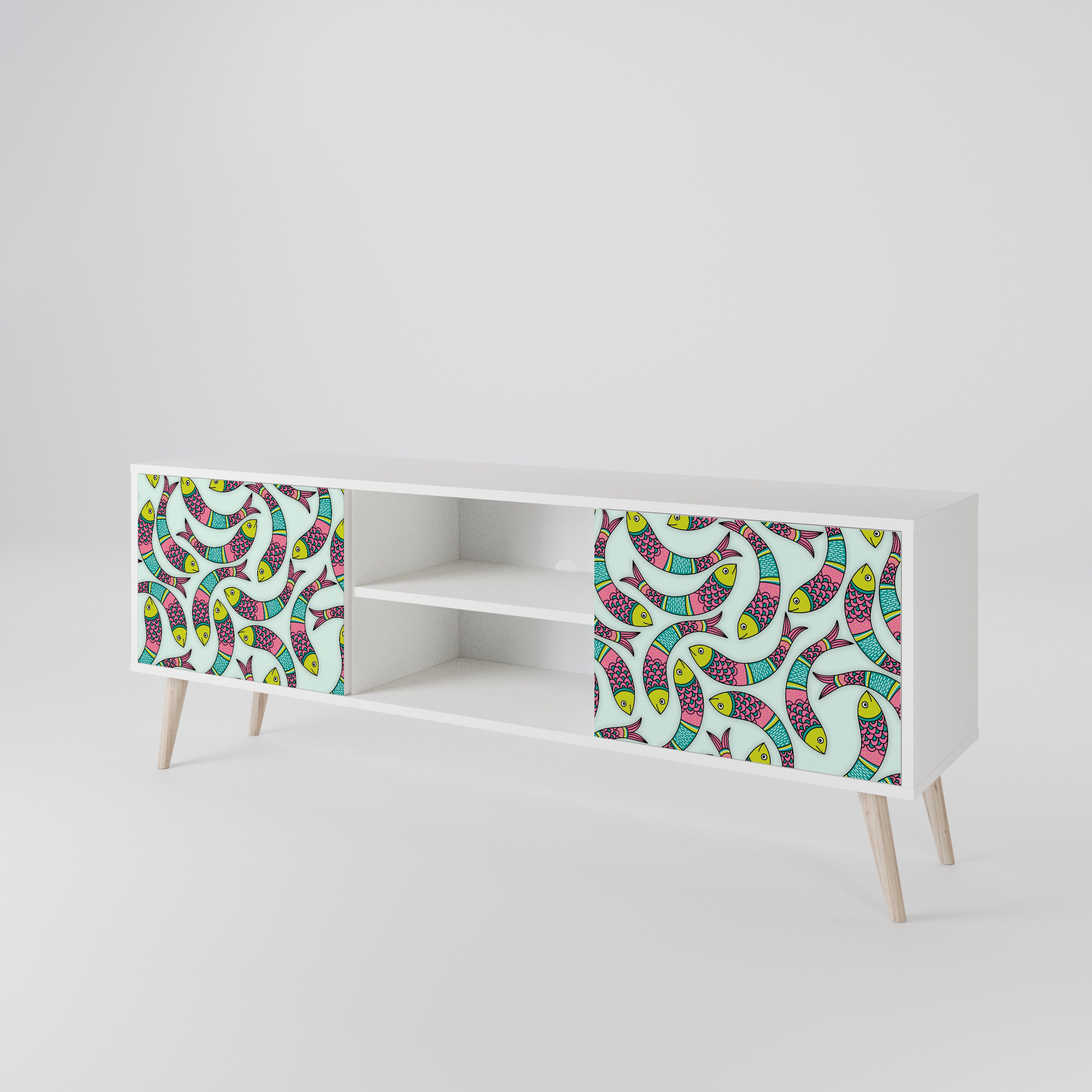 INDIAN FISH Mueble de TV de 2 Puertas