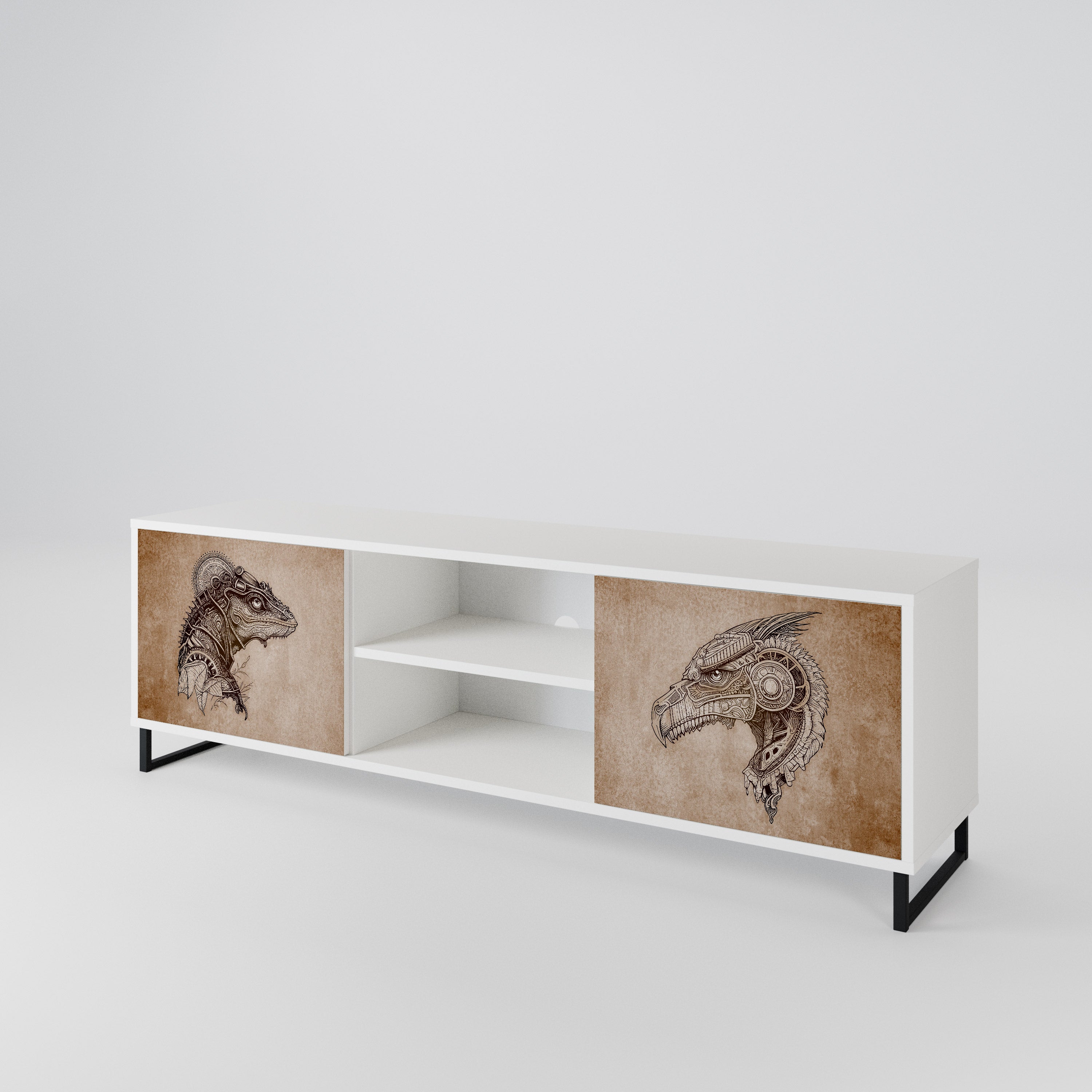 STEAMPUNK CLAN Mueble de TV de 2 Puertas
