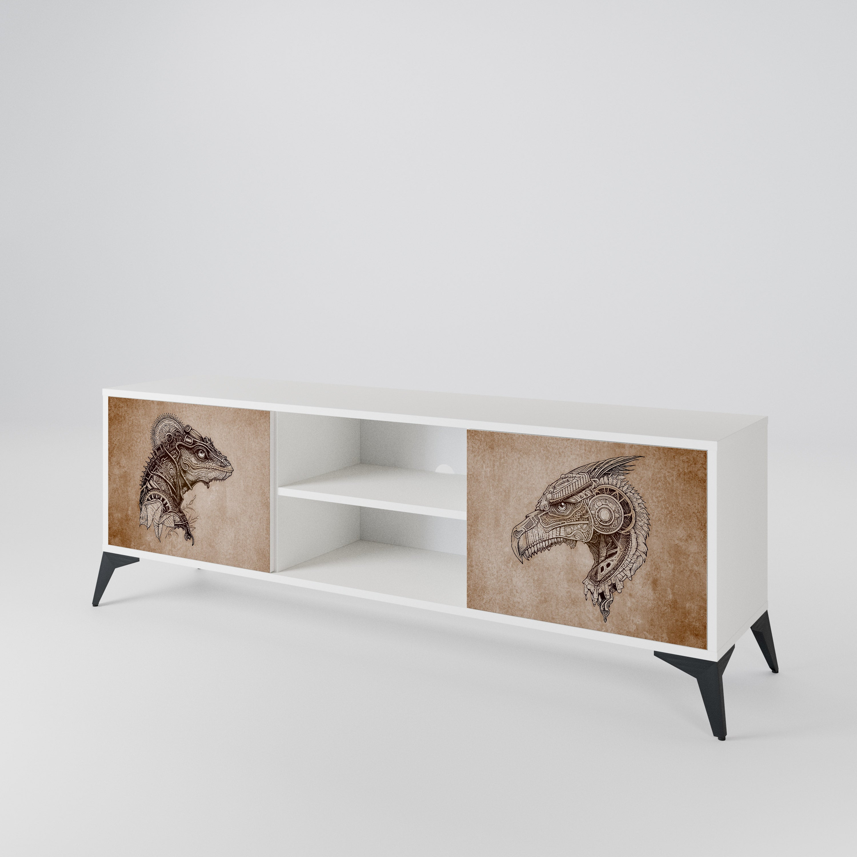 STEAMPUNK CLAN Mueble de TV de 2 Puertas