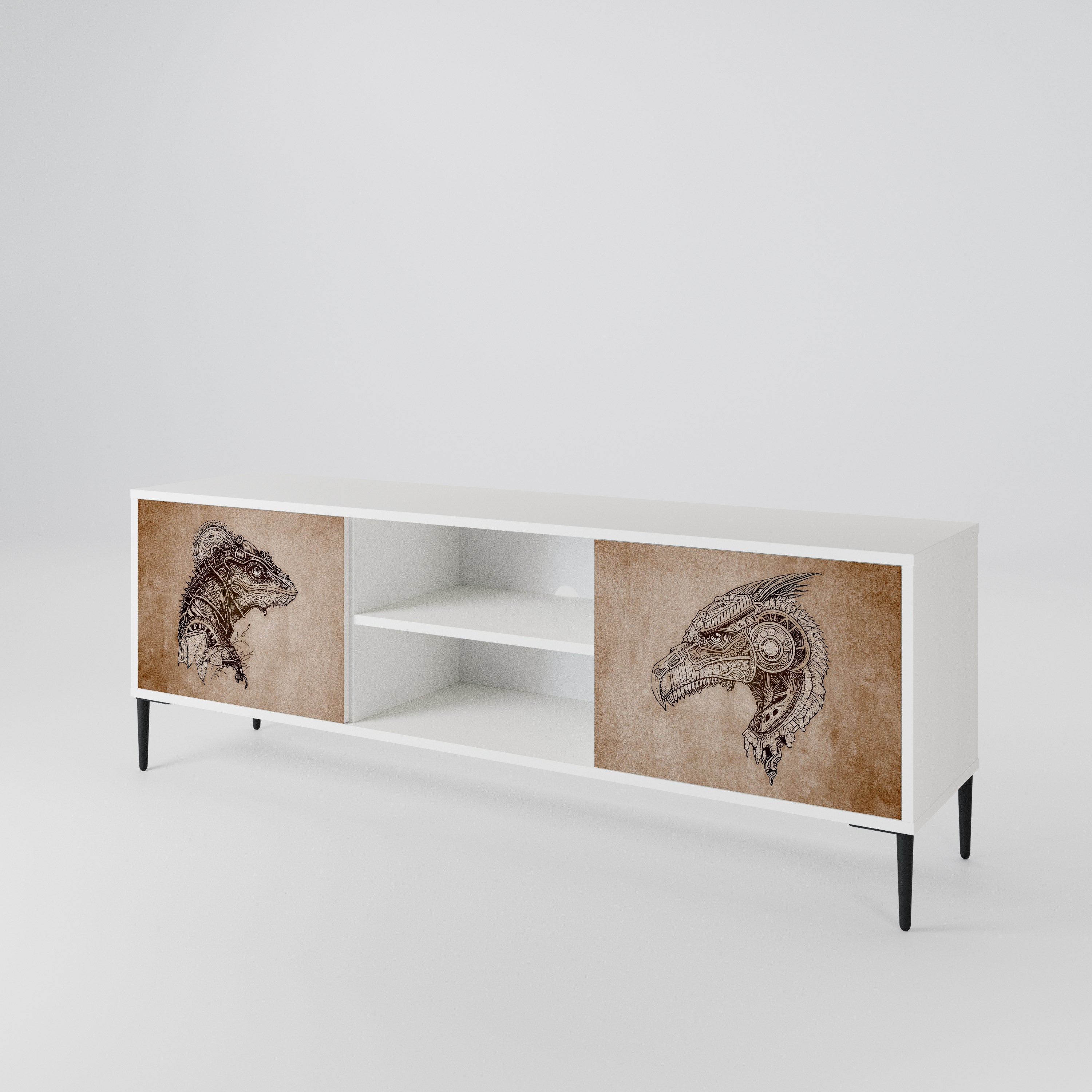 STEAMPUNK CLAN Mueble de TV de 2 Puertas