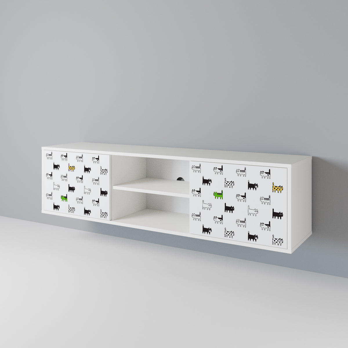 CATS COMPILATION Mueble de TV de 2 Puertas
