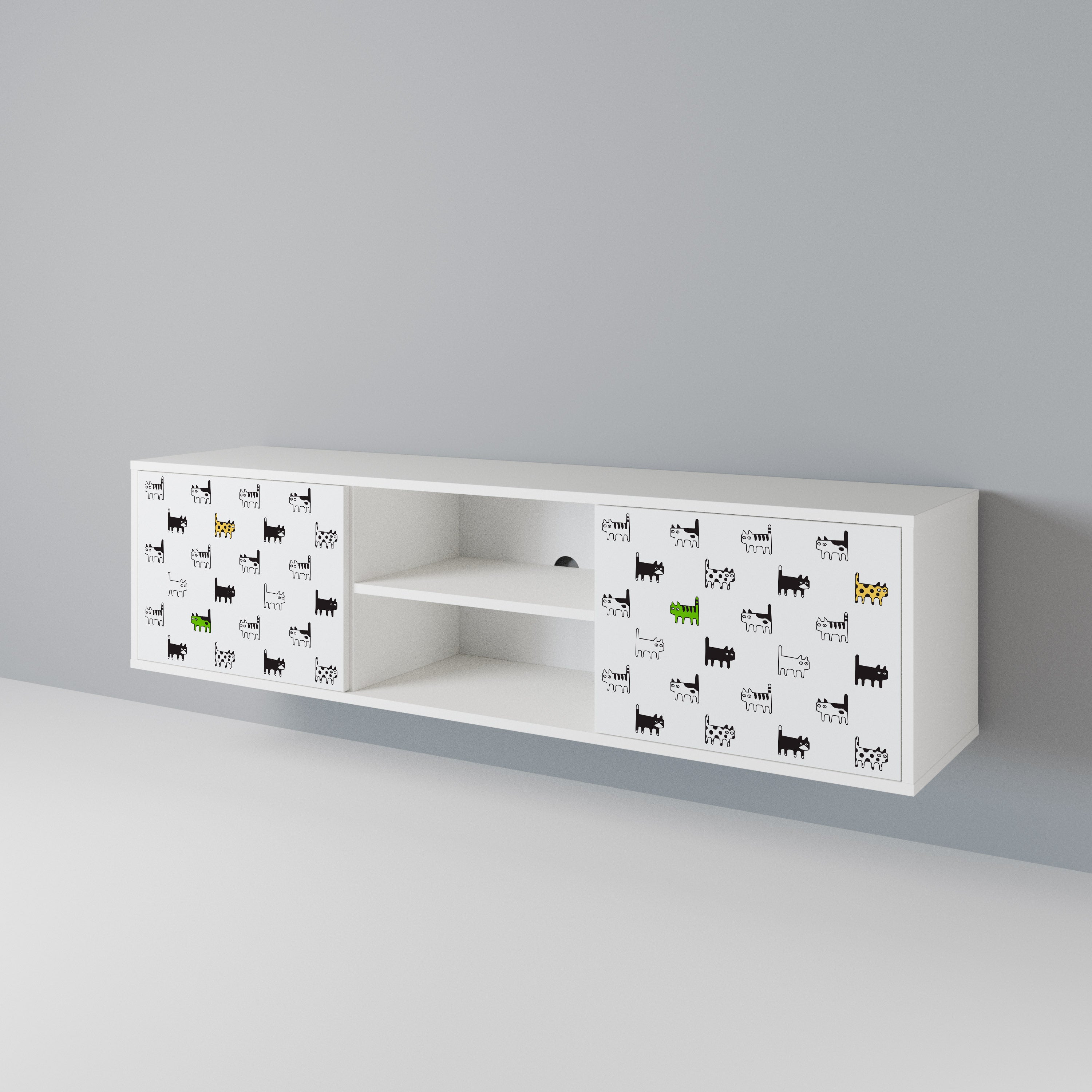 CATS COMPILATION Mueble de TV de 2 Puertas