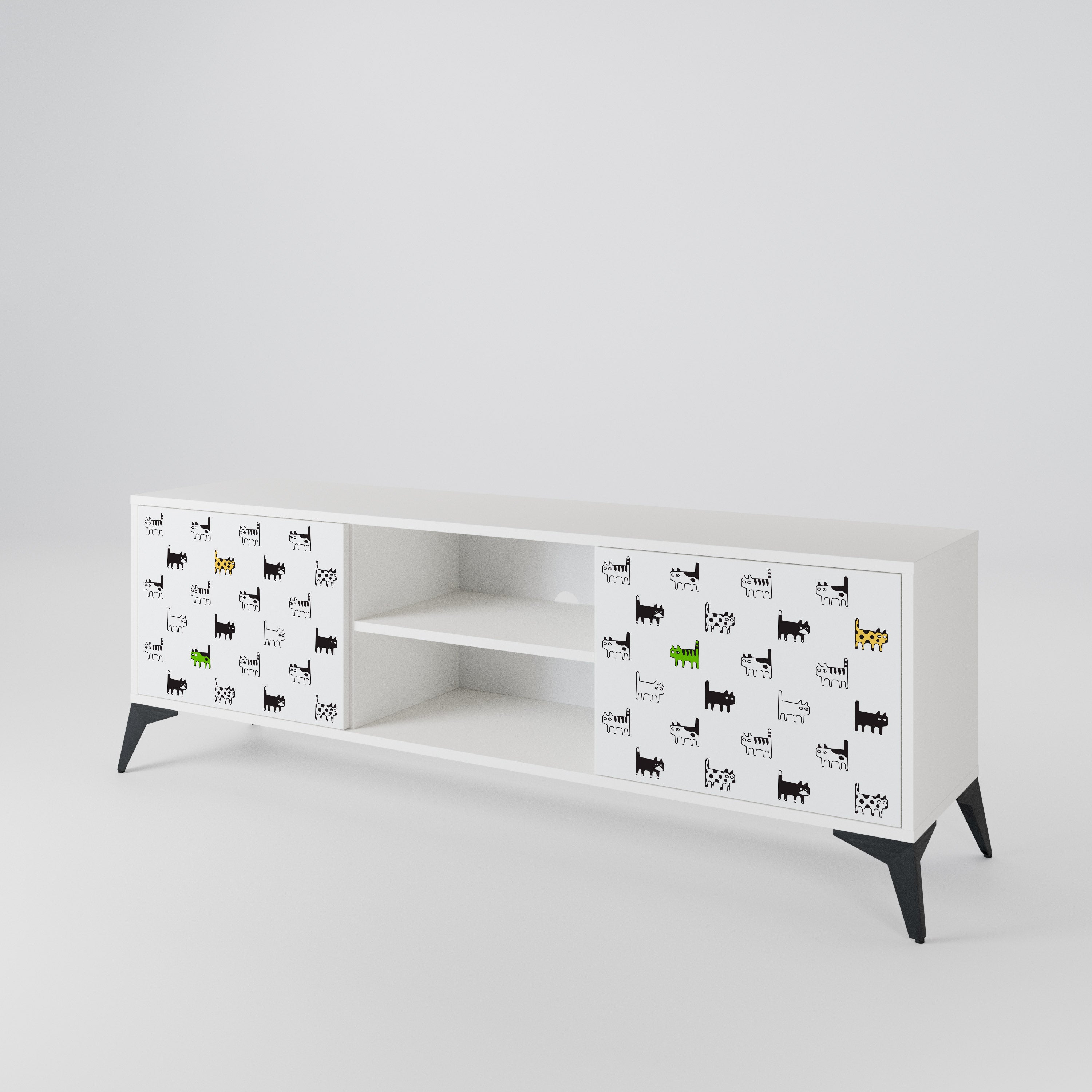 CATS COMPILATION Mueble de TV de 2 Puertas