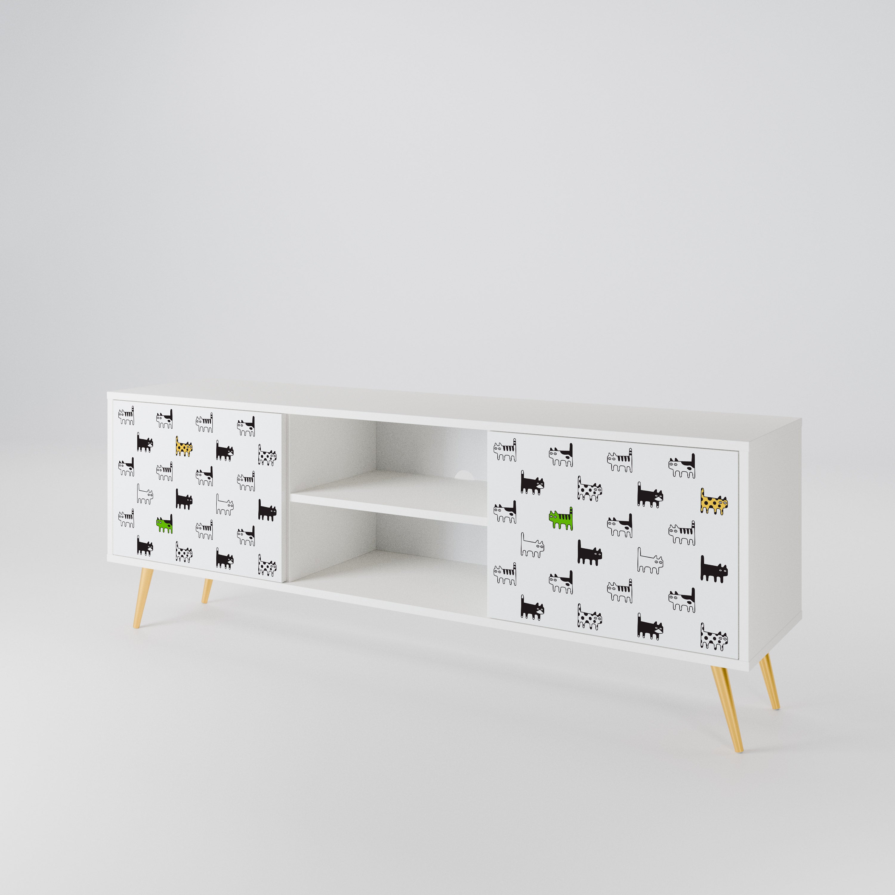CATS COMPILATION Mueble de TV de 2 Puertas