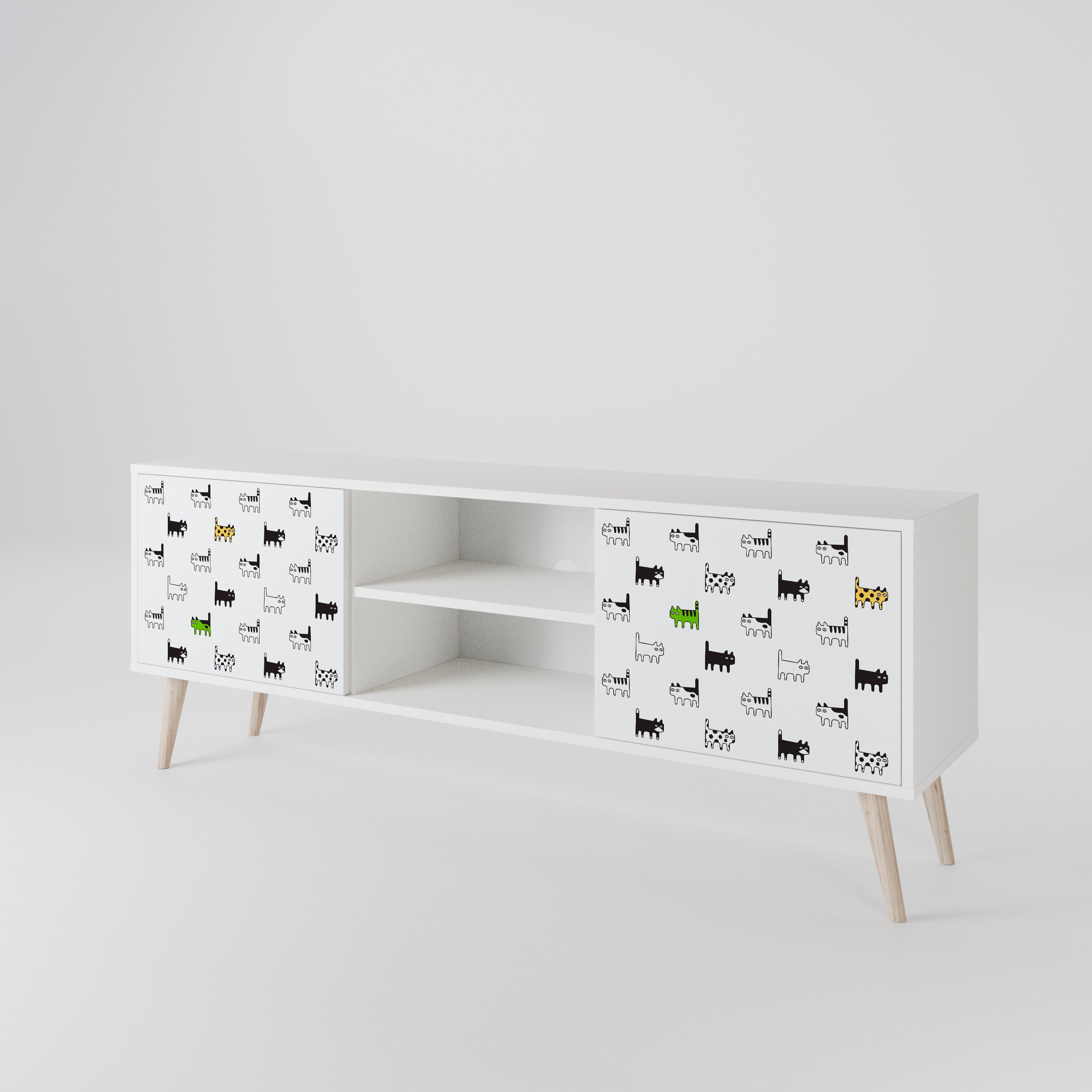 CATS COMPILATION Mueble de TV de 2 Puertas