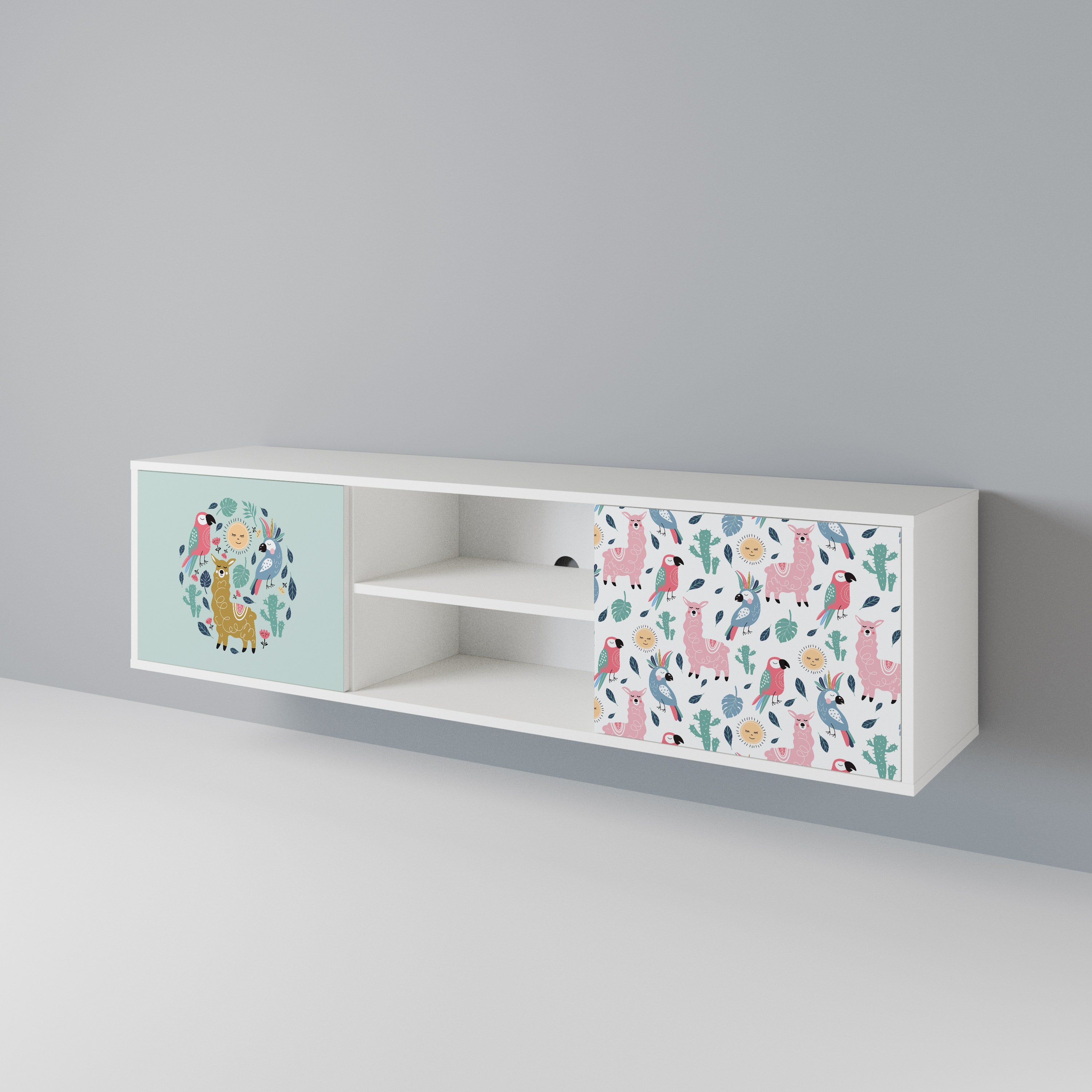 COLORFUL ALPACAS Mueble de TV de 2 Puertas