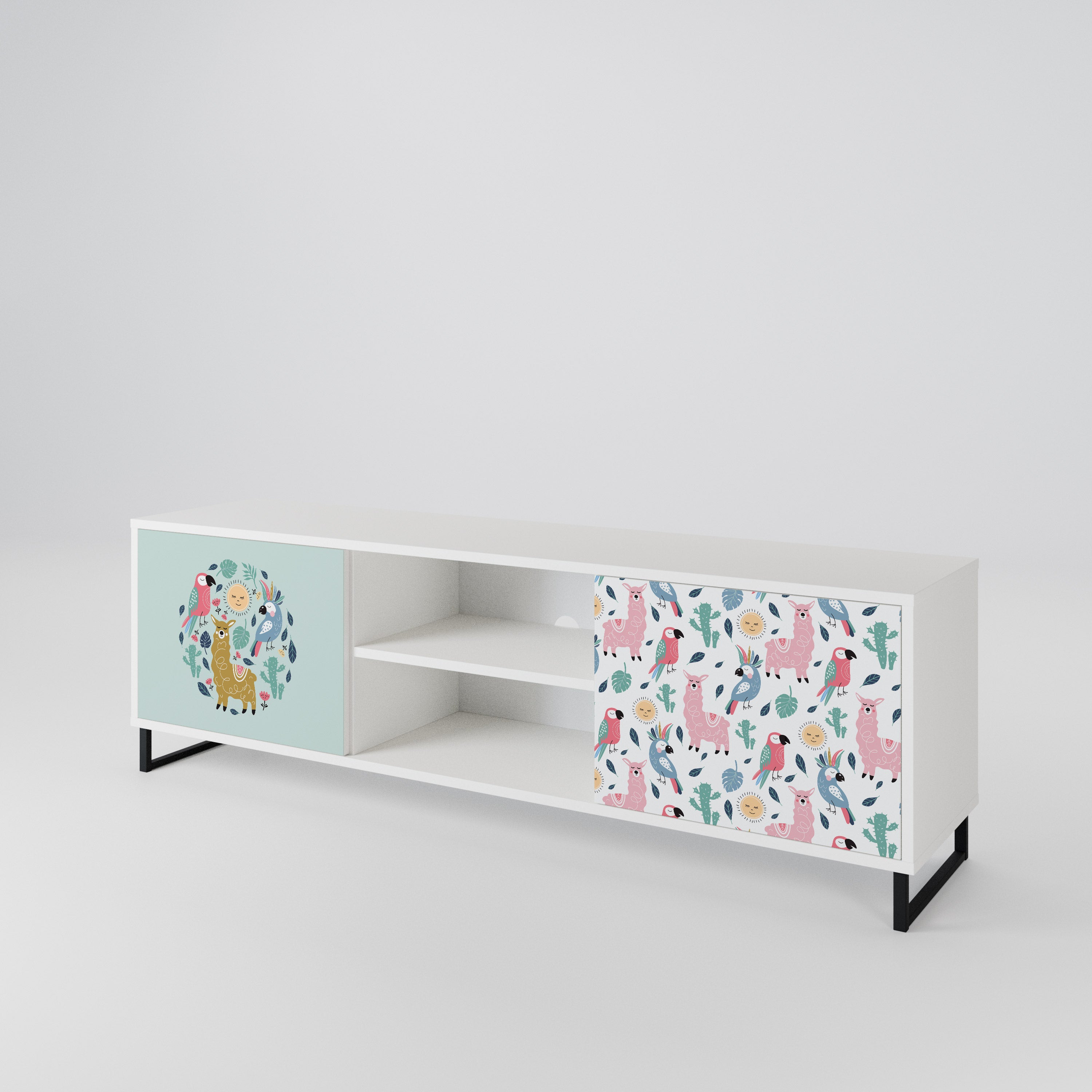 COLORFUL ALPACAS Mueble de TV de 2 Puertas