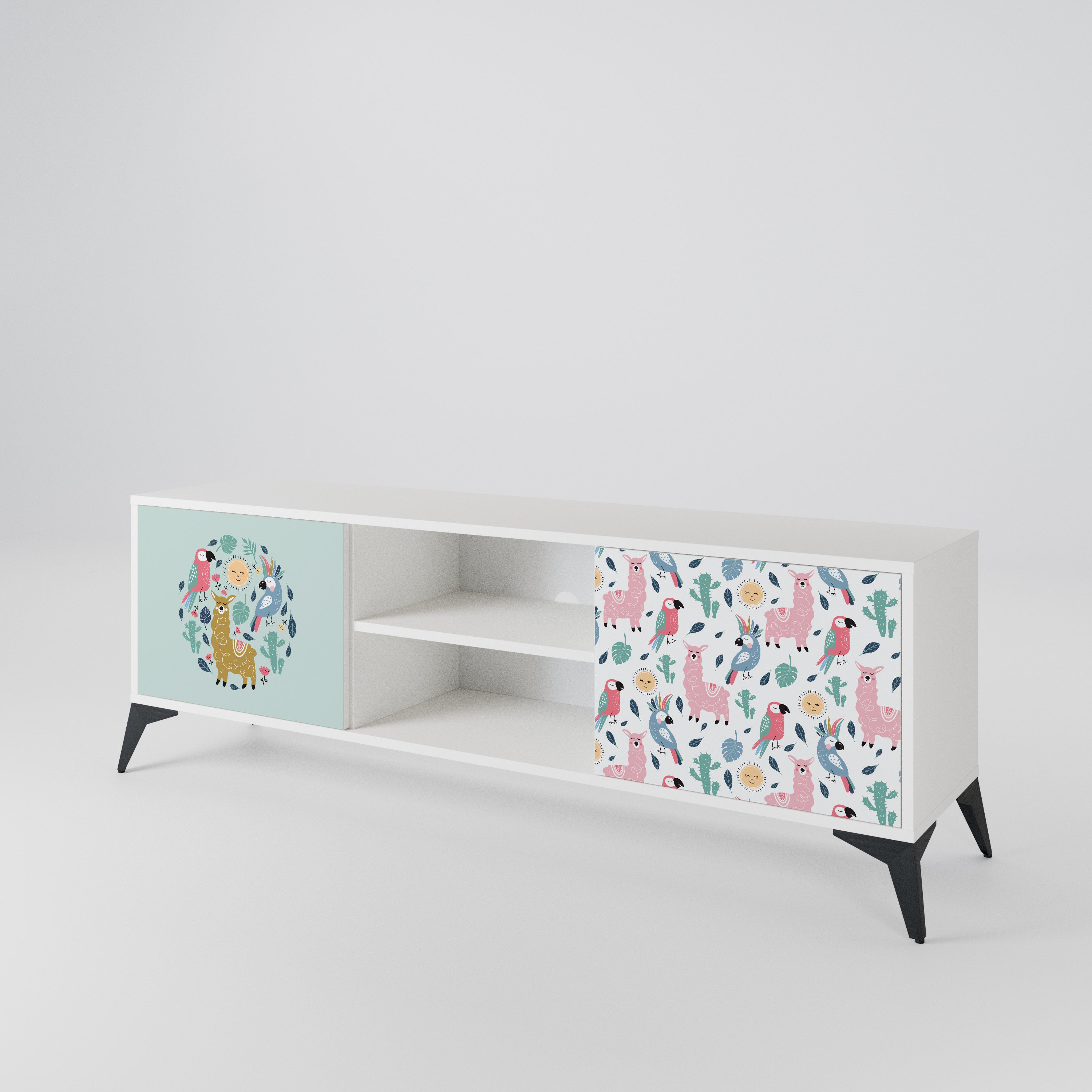 COLORFUL ALPACAS Mueble de TV de 2 Puertas
