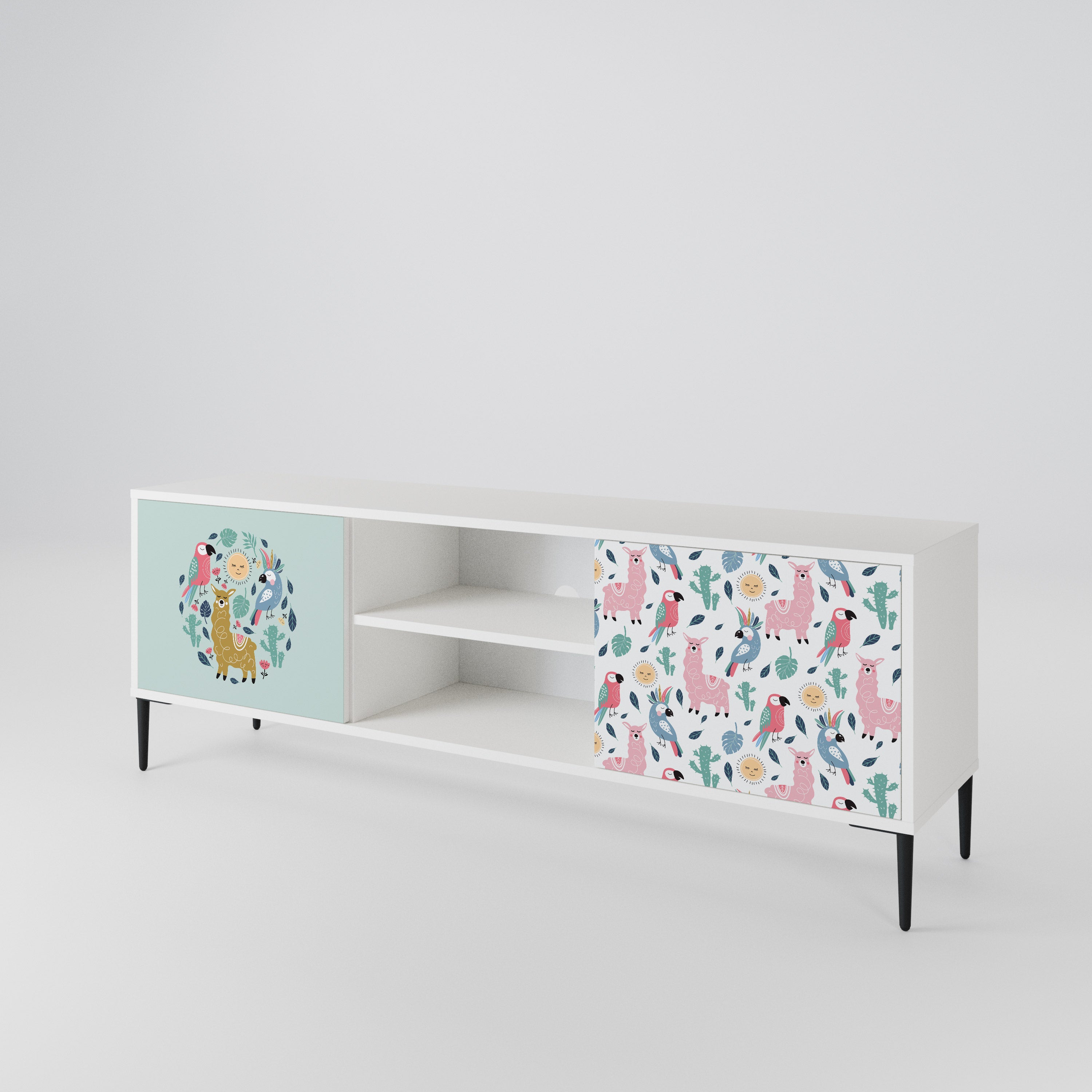 COLORFUL ALPACAS Mueble de TV de 2 Puertas